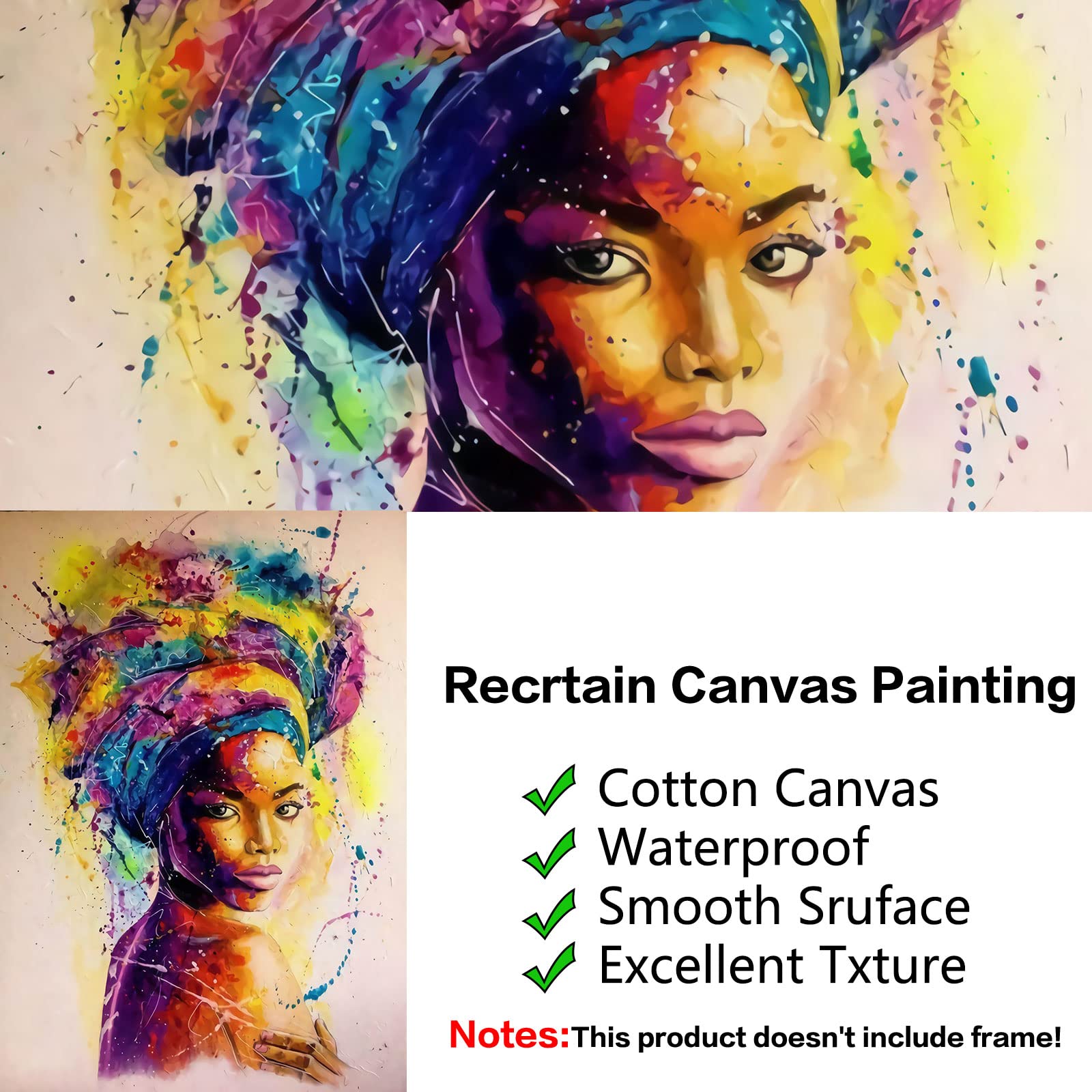 African Black Woman Graffiti Pictures Wall Decor,Art Poster African American Art Canvas Art Poster,Abstract African Girl Canvas