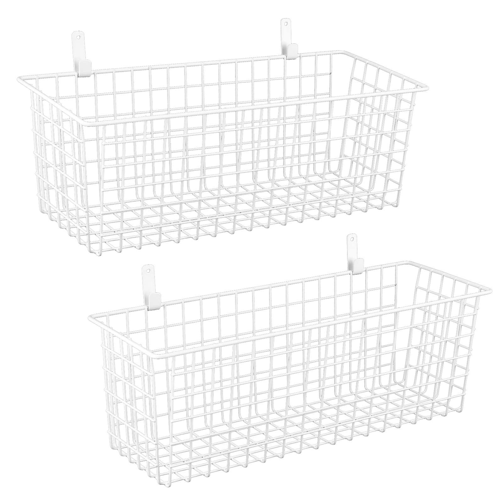 Kinlink [Extra Large] Wire Baskets, Wire Storage Baskets Durable Wire Baskets For Storage Wall Mount, Hanging Wire Baskets Wall