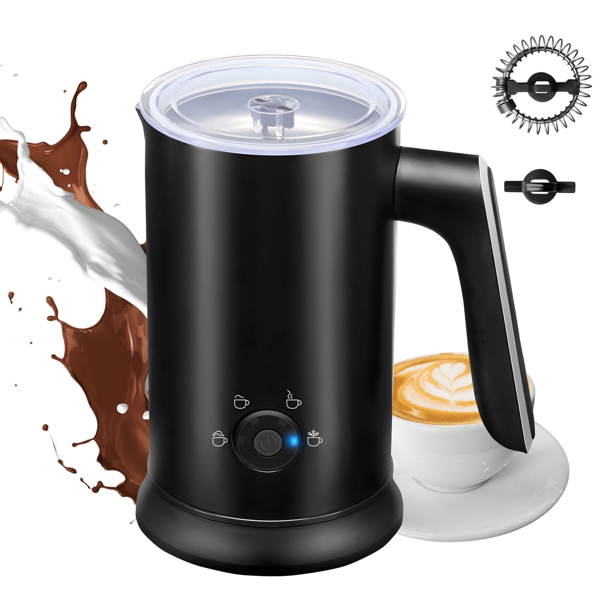 Yssoa Milk Frother And Steamer, 4-In-1 Electric Milk Warmer, 240 Ml/8.1 Oz Automatic Hot And Cold Foam Maker For Coffee, Macchia