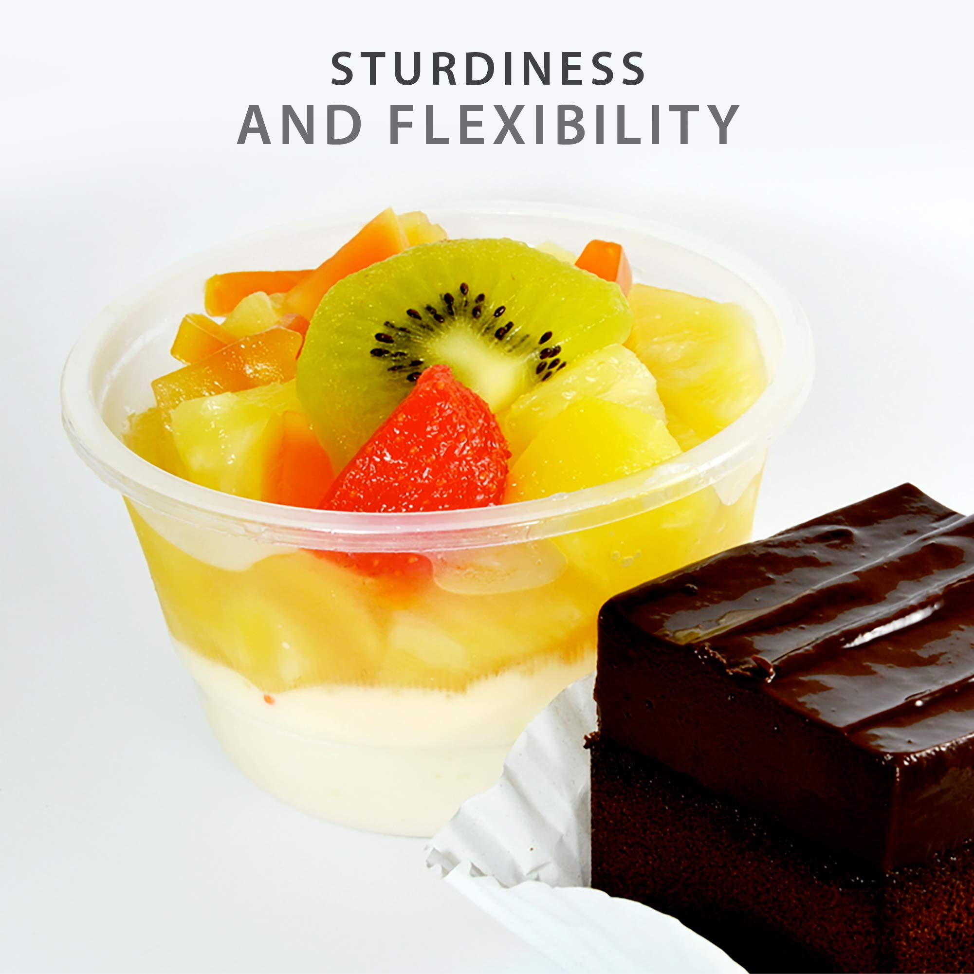 SafeWare 5.5oz [200 set] Disposable Clear Plastic Jello Shot Cups with Lids  Souffle Portion Container