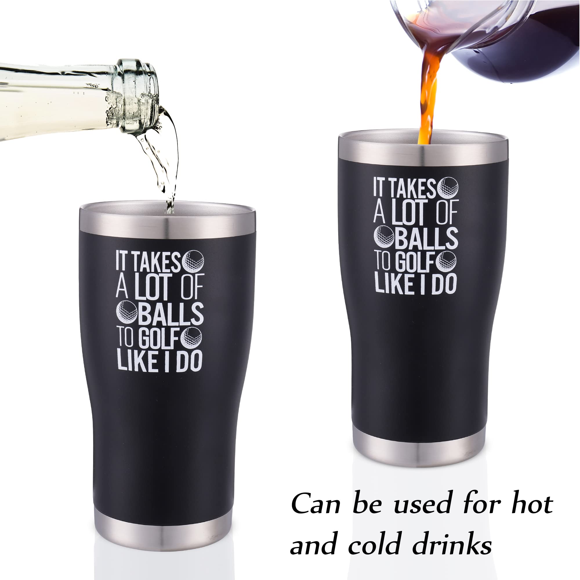 Misty Hawk Golf Mug Tumbler - The Perfect Golfing Gift For Him, Vacuum Insulated Golf Cup, 20 Oz Coffee Mug With Lid And Straw,