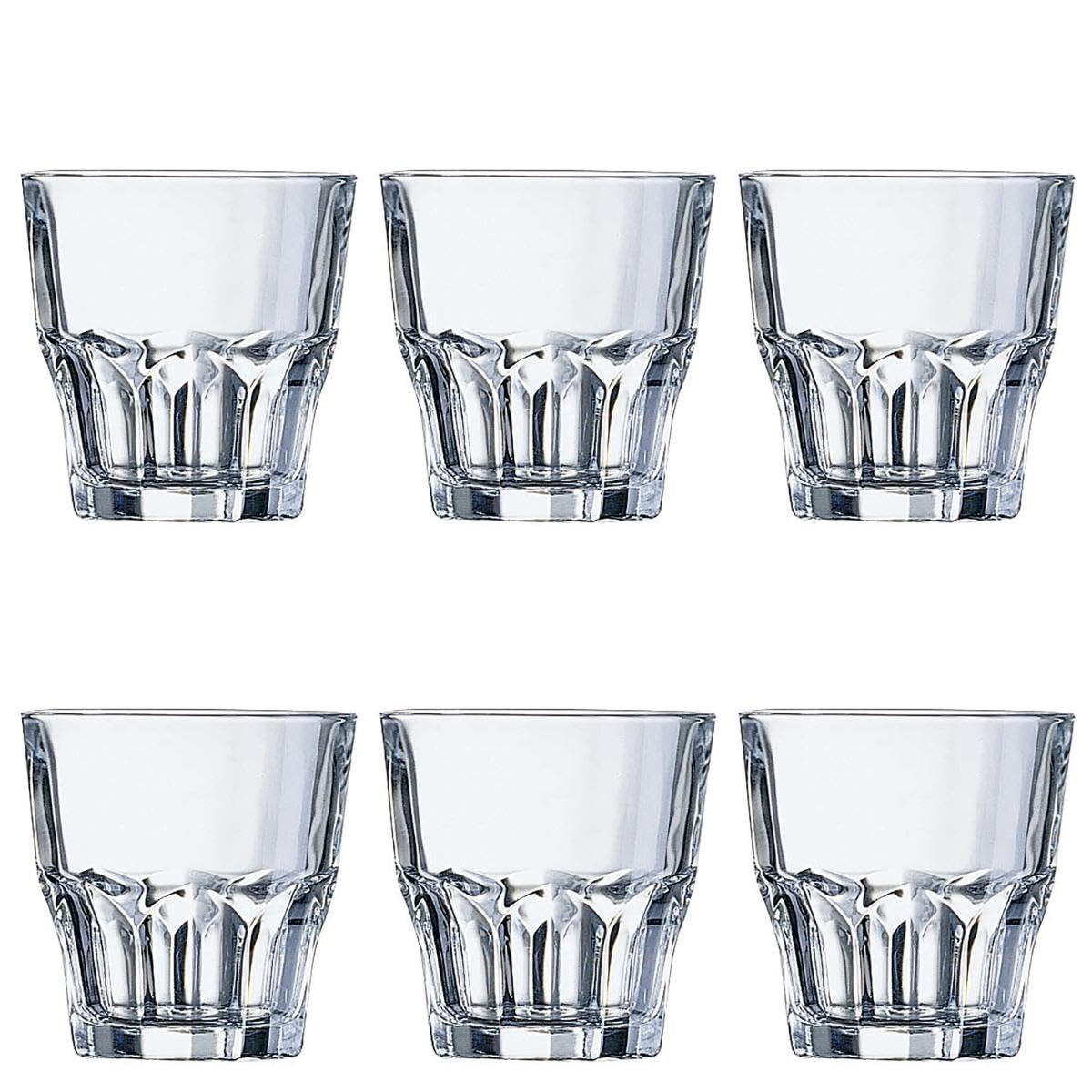 ARC J2611 Pack of 6 Granite Tempered Glass Glasses, 20 cl, 6 Units