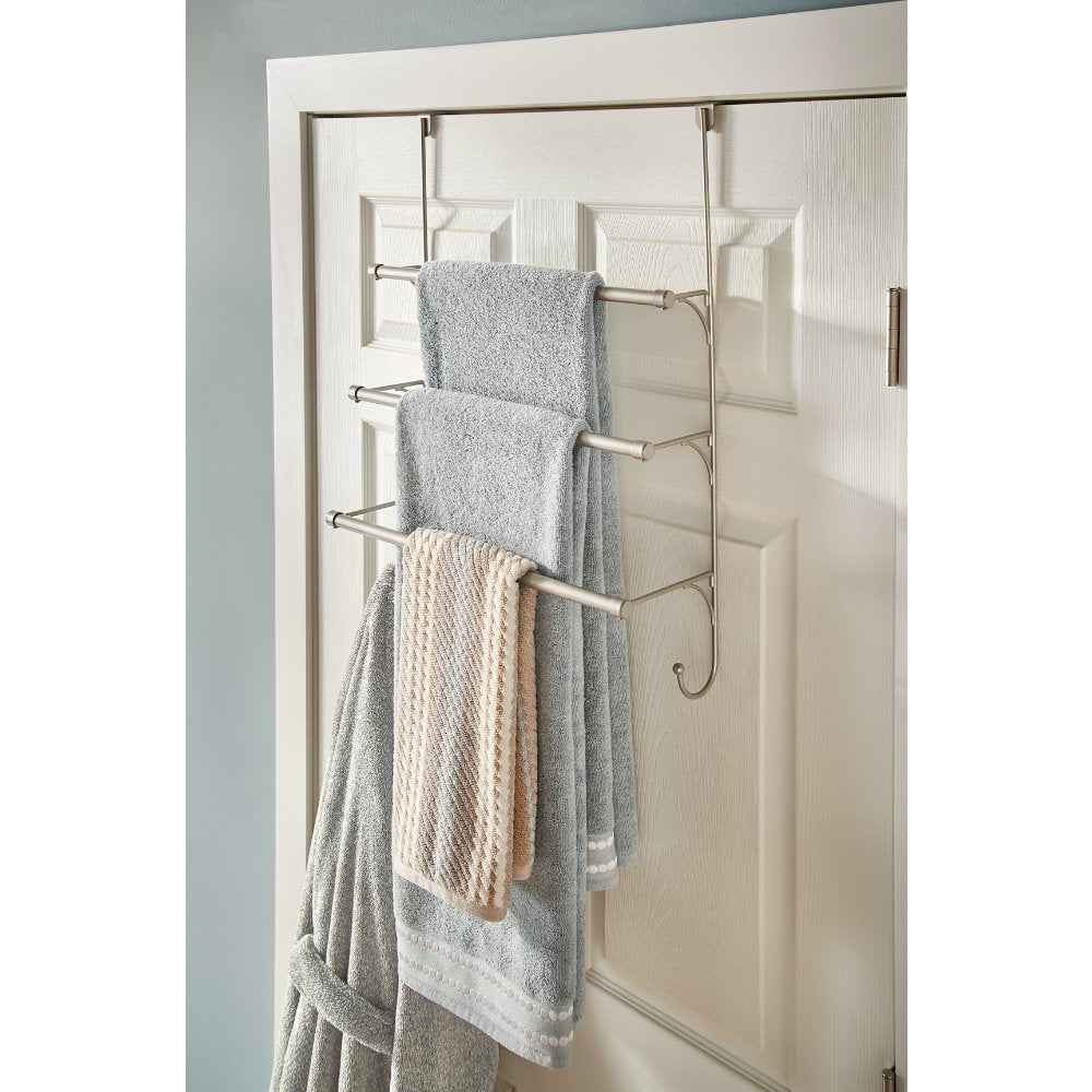 Franklin Brass 193153-Fn Over-The- Door Towel Rack, 18.59 X 8.25 X 24.57 Inches, Satin Nickel