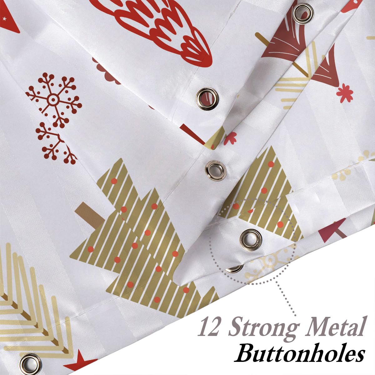 LYLYCTY Red Christmas Tree Shower Curtain,Winter Boho Shower Curtains for Bathroom Fabric Washable 72x72 Inches