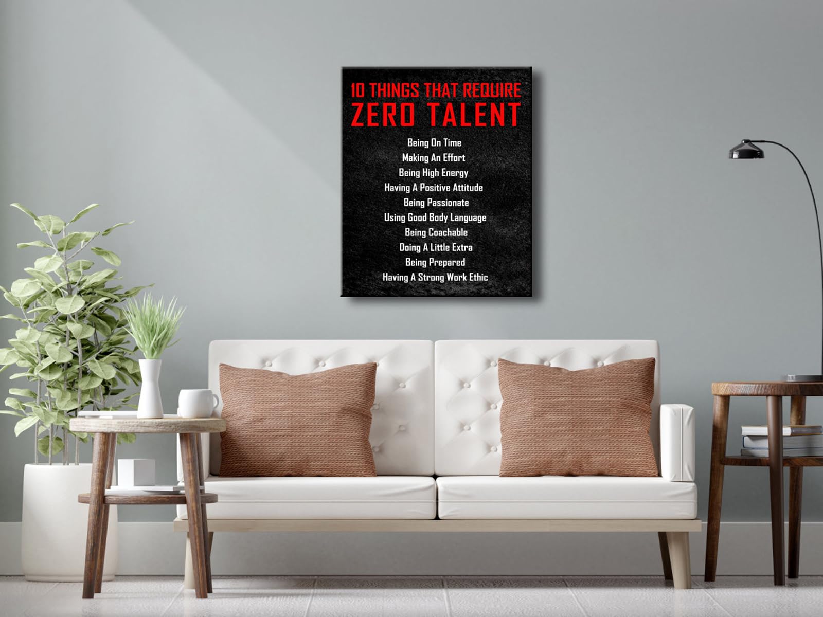 Pyradecor Large Motivational 10 Things That Require Zero Talent Office Positive Quotes Inspirational Poster Canvas Prints For Cl