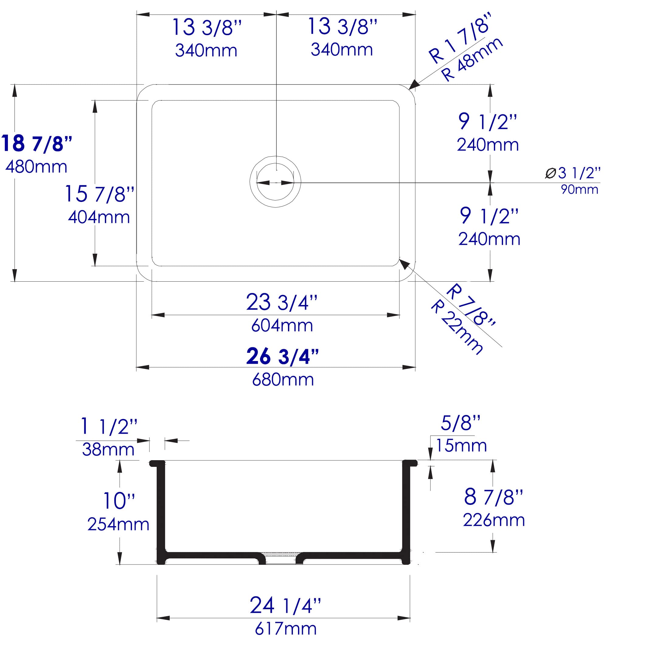Alfi Brand Abf2718Ud-W Kitchen Sink, White