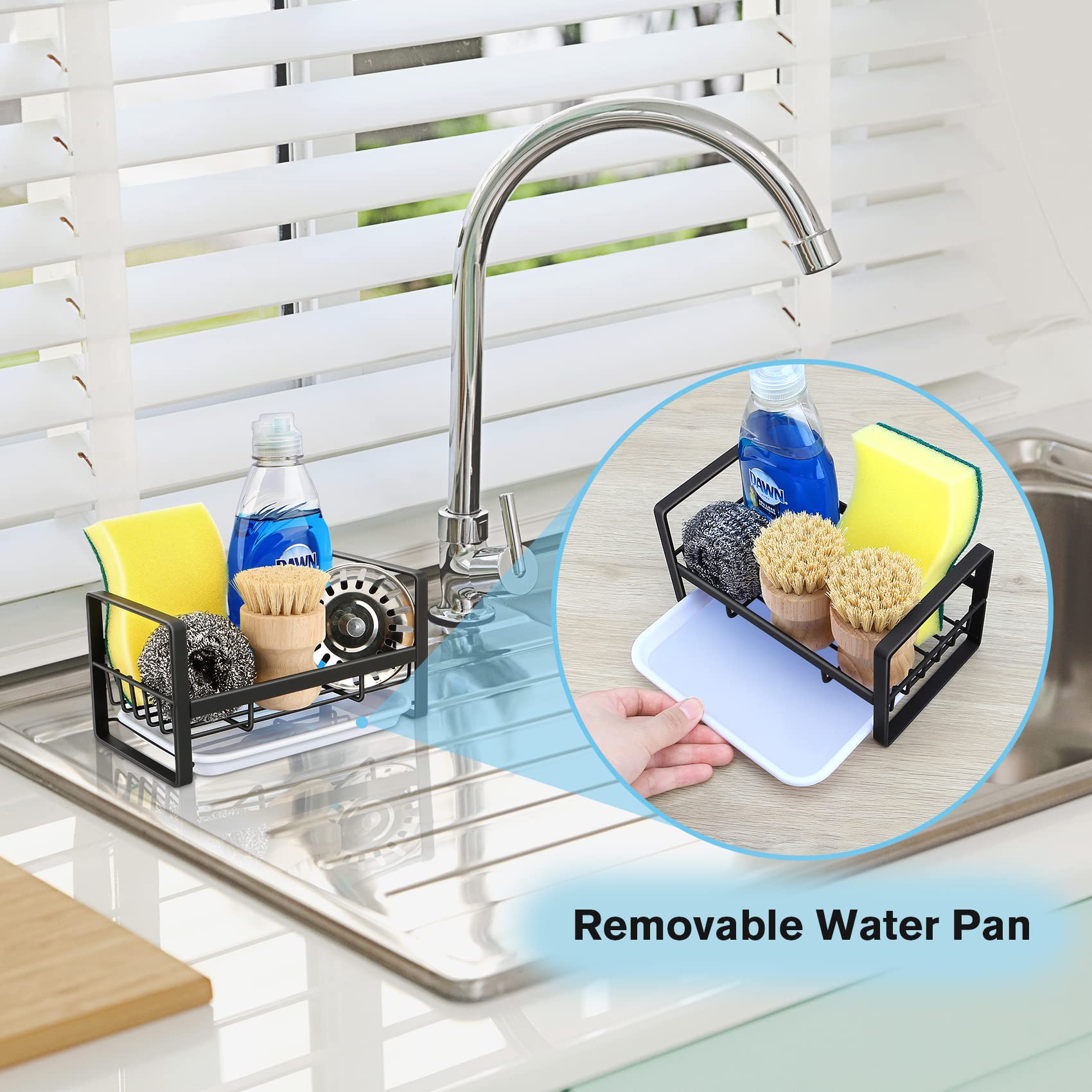 Shfks Kitchen Sink Caddy, Sponge Holder For Kitchen Sink,Kitchen Sink Organizer,Kitchen Sponge Holder,Dish Sponger Holder,Dish S