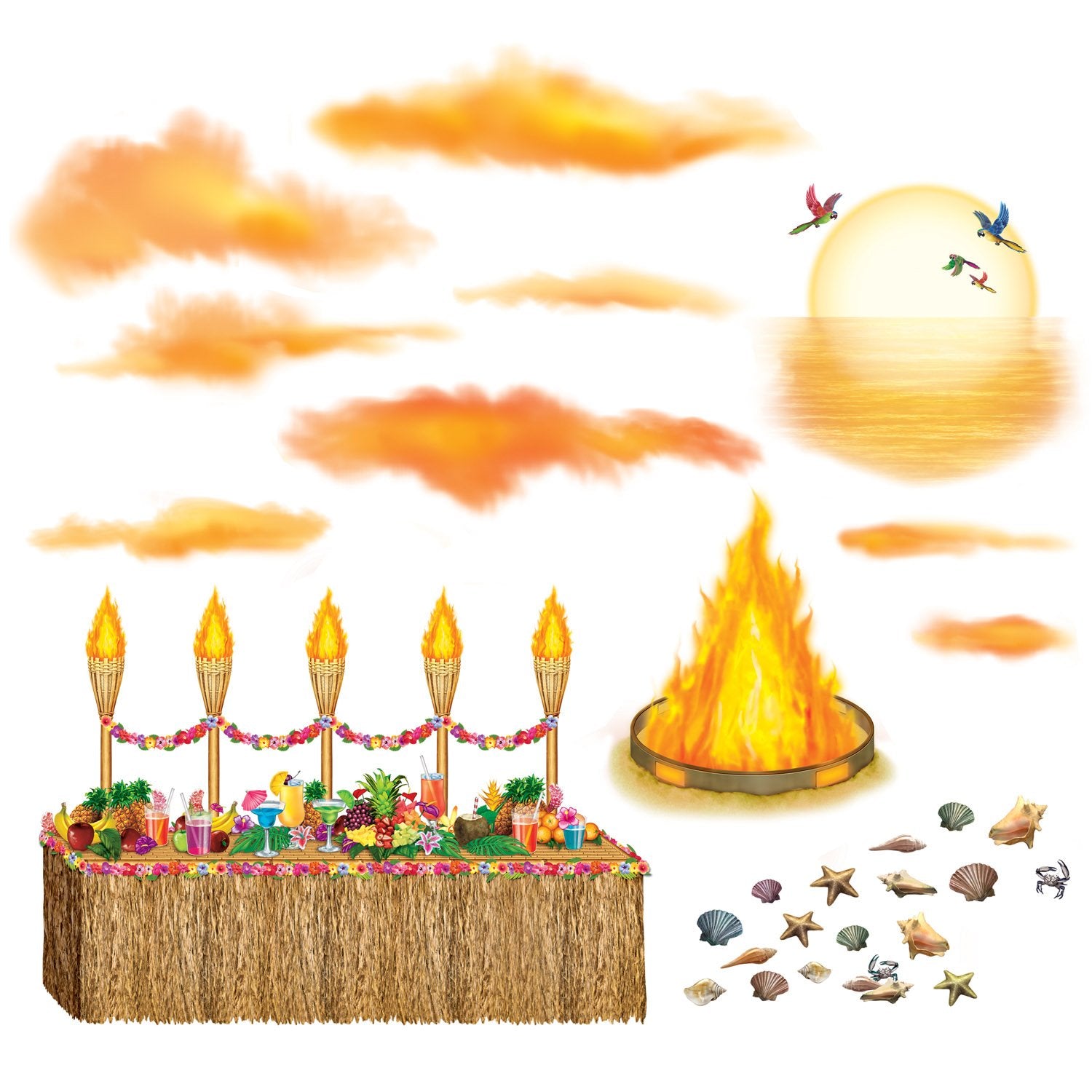 Beistle Luau Sunset Props
