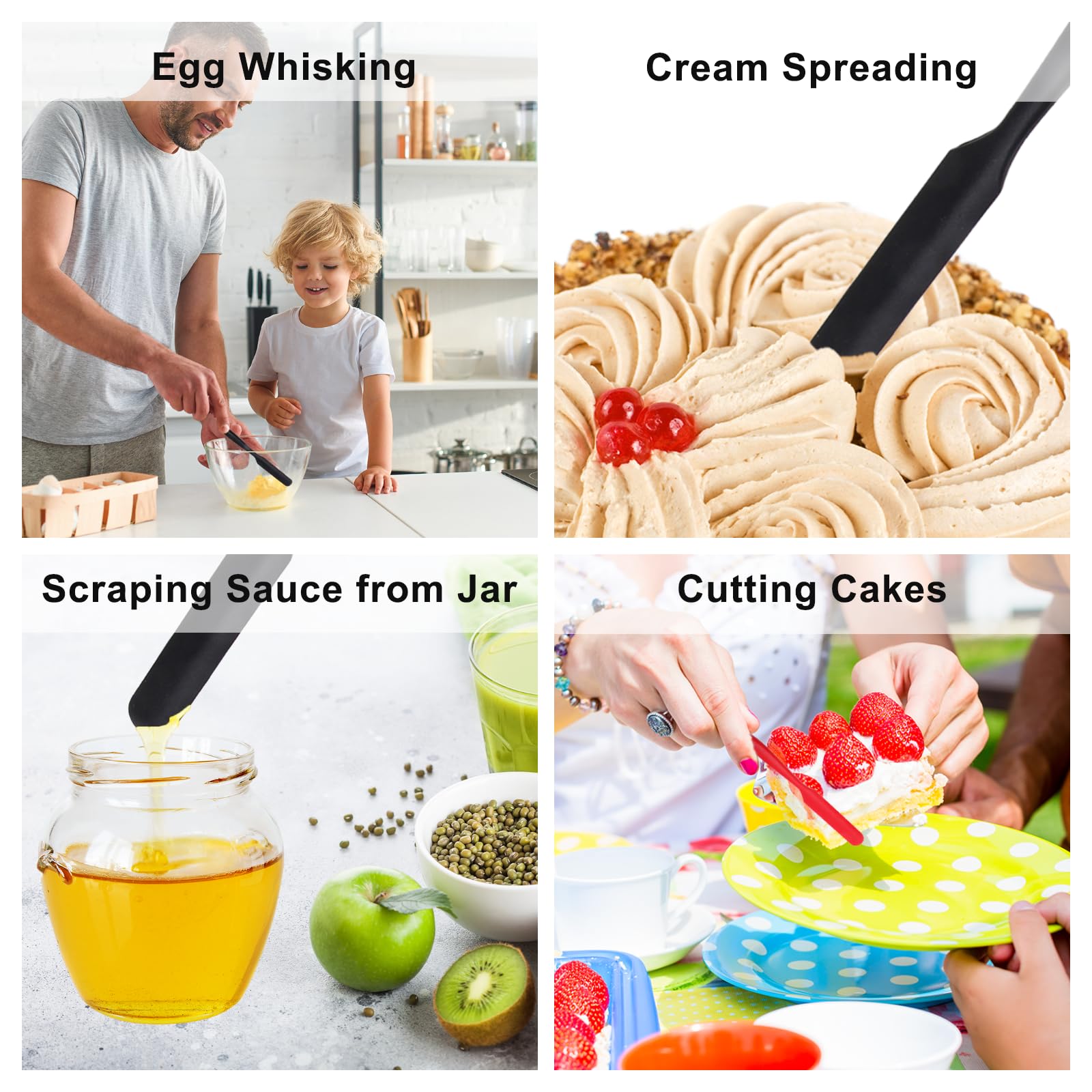 Jar Spatula, Silicone Jar Scraper With Long Handle, Jam Spreader For Peanut Butter, Kitchen Spatula For Baking And Cake Icing, K