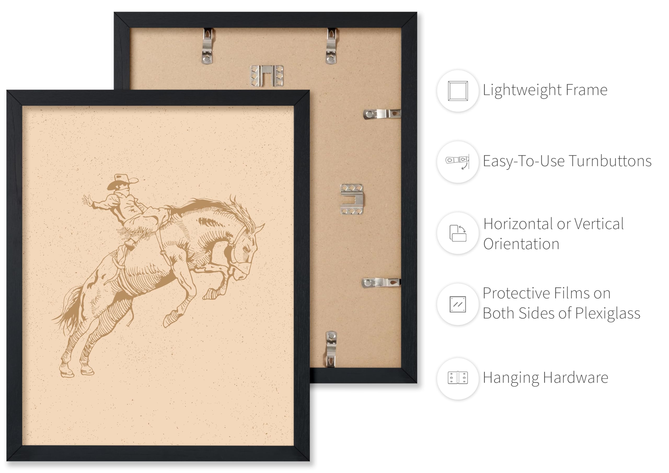 Poster Master Cowboy On Bucking Horse Poster - Retro Beige Rodeo Print - Cowboy Art - Western Art - Wild West Art - Gift For Him