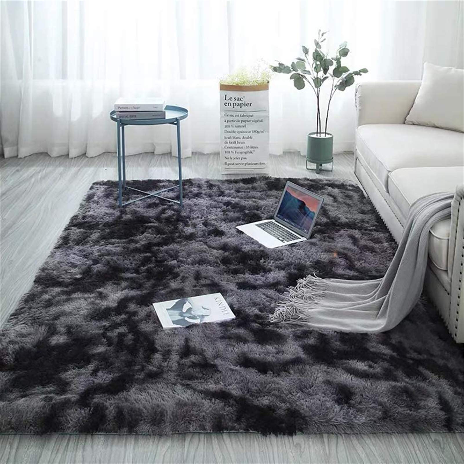 Imra Carpet Soft Modern Shag Area Rugs Fluffy Living Room Carpet Comfy Bedroom Home Decorate Floor Kids Playing Mat 5 Feet By 7 