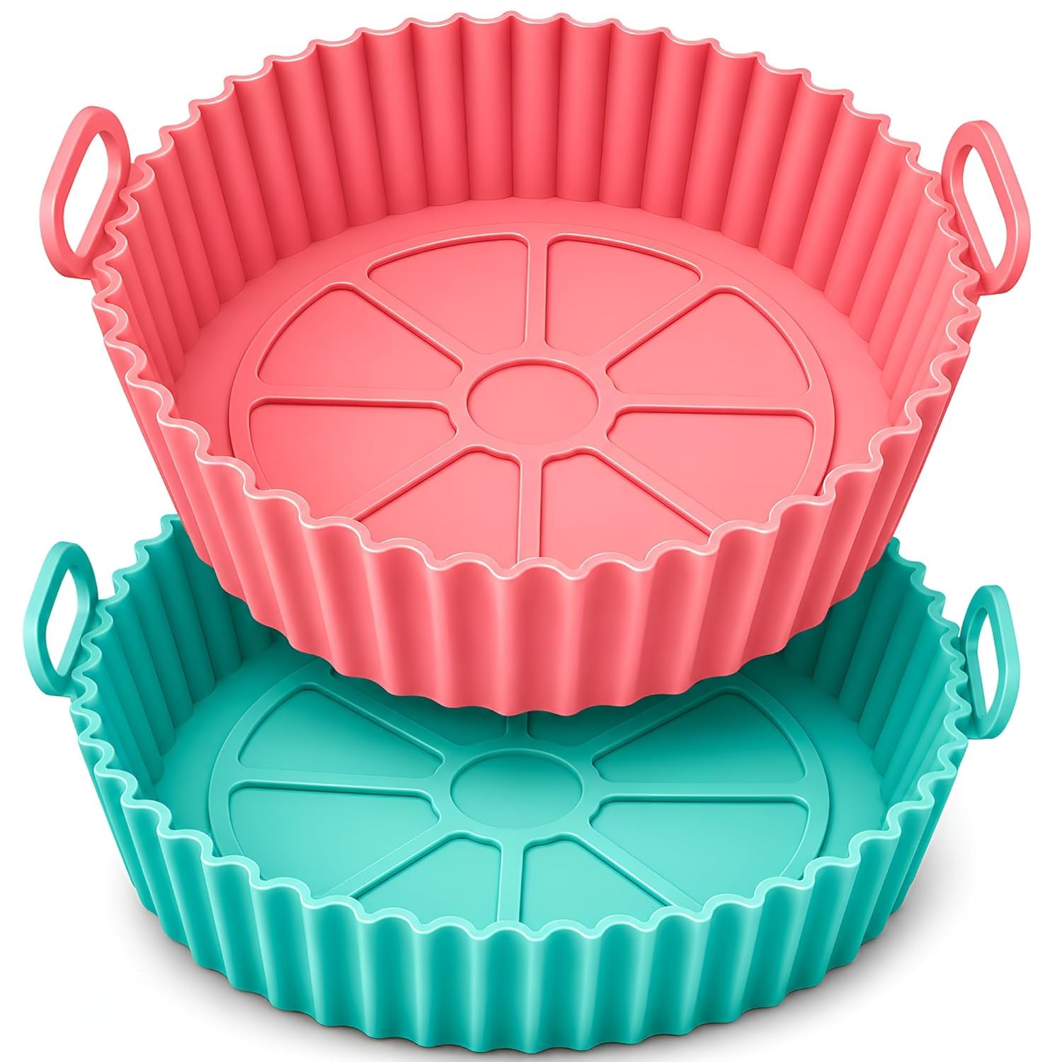 Beyond Basic 2 Pcs Air Fryer Tray  Reusable, NonStick, HeatResistant Liner  BpaFree, Dishwasher Safe  Fits 6 To 8 Qt Air F