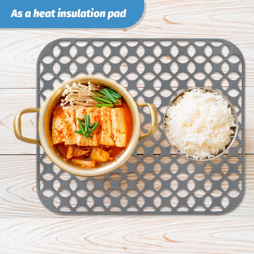Finphoon Sink Protectors For Kitchen Sink,Kitchen Sink Mats, 2Pcs 13.8'' X 11.4'' Sink Mats For Bottom Of Kitchen Sink, Heat-Res