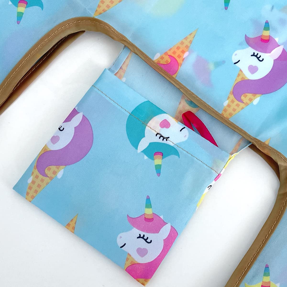 Wrapables Jolibag Collection Reusable Shopping Bag (Set Of 2), Unicorn Treats