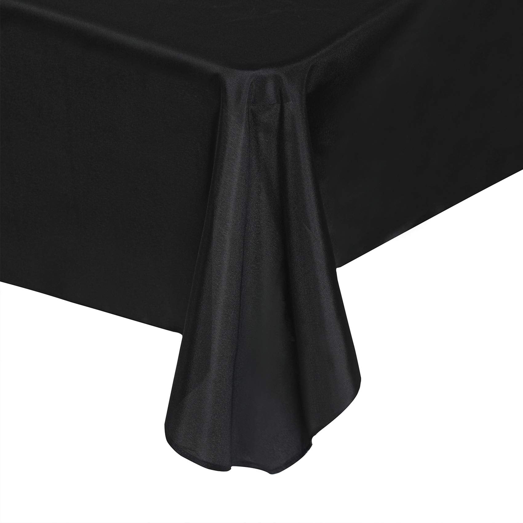 Rectangle Tablecloth 90X132 Inch Washable Polyester Fabric Table Cloth For Wedding Party Dining Banquet Decoration(90X132, Black