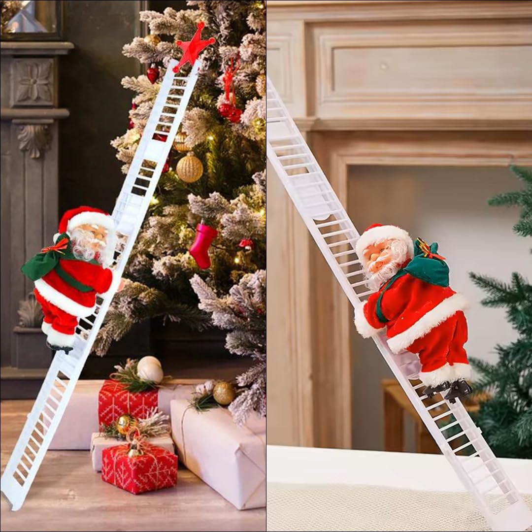 fizzytech Plastic Santa Clause Ladder Musical Show Up & Down, (3.45 Inches, Assorted)