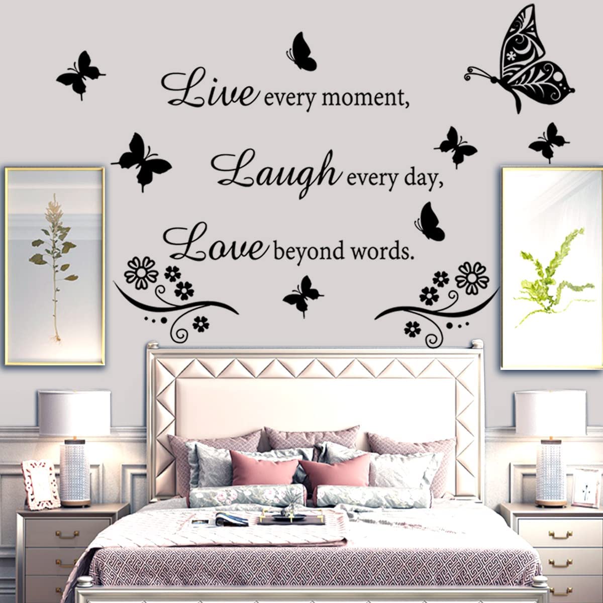 Wall Decal Quote Live Every Moment Laugh Every Day Love Beyond Words Wall Sticker Motivational Wall Decals Family Inspirational