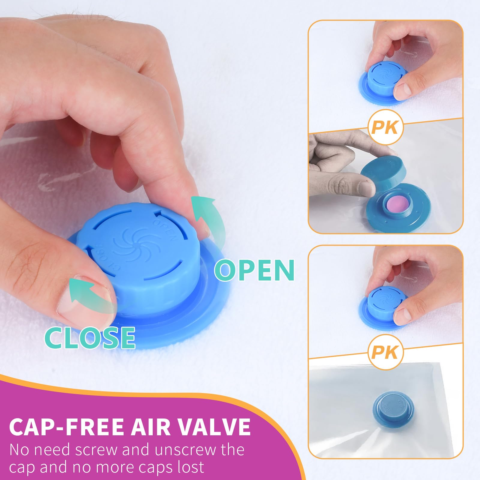 12 Pack Vacuum Storage Bags With Electric Pump, Travel Vacuum Bags(3 Jumbo, 3 Large, 3 Medium, 3 Small) Space Saver Vacuum Stora