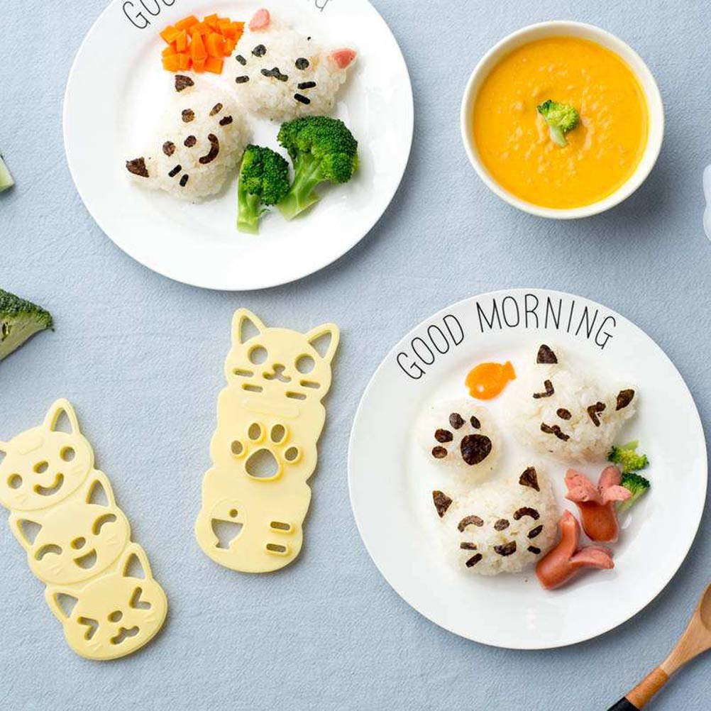 Vanvene Small Rice Ball Mold Sets Lovely Cat Pattern Diy Sushi Bento Nori Kitchen Rice Mould Diy Kitchen Tools With Nori Seaweed