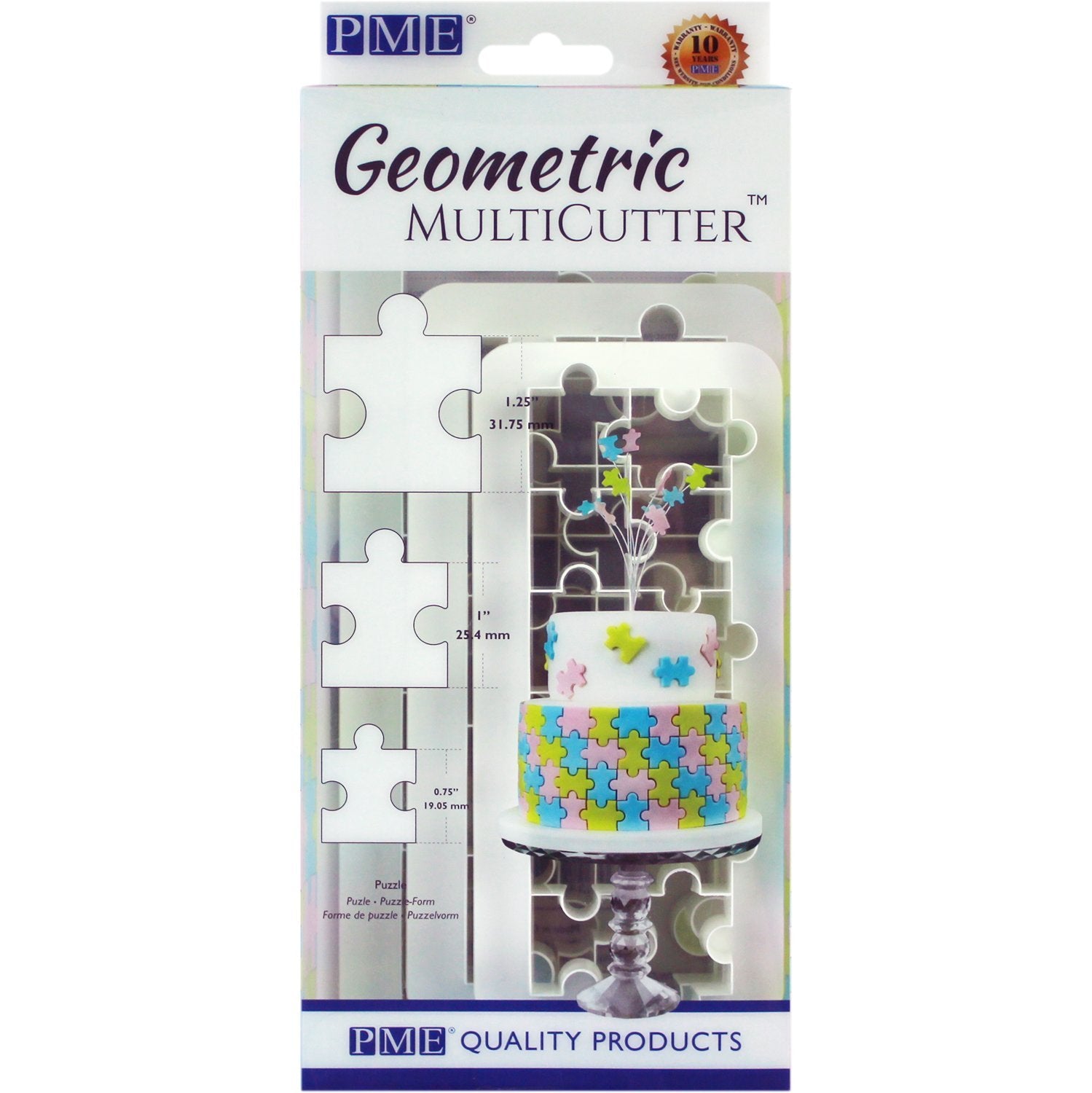 Pme Geometric Multicutter For Cake Design Puzzle, Small, Medium & Large Size, Set Of 3