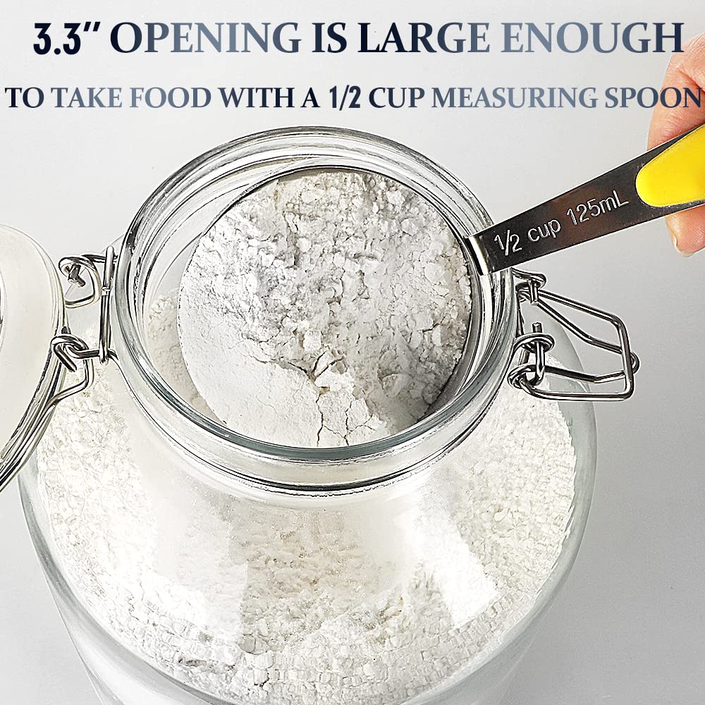 Folinstall 1 Gallon Glass Jar With Airtight Lid, Large Mason Jar For Pickled Eggs, Clear Glass Storage Jar For Kombucha, Limonce