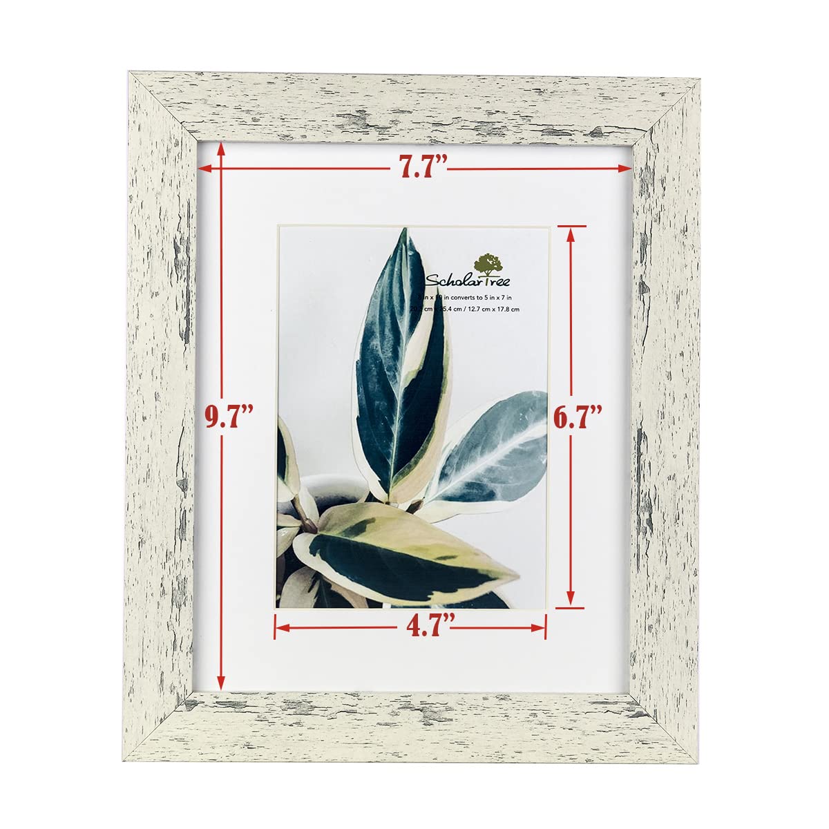 Scholartree Rustic White Picture Frame set of 3,Display 8x10 without Mat or 5x7 with Mat Wall Gallery Photo Frames