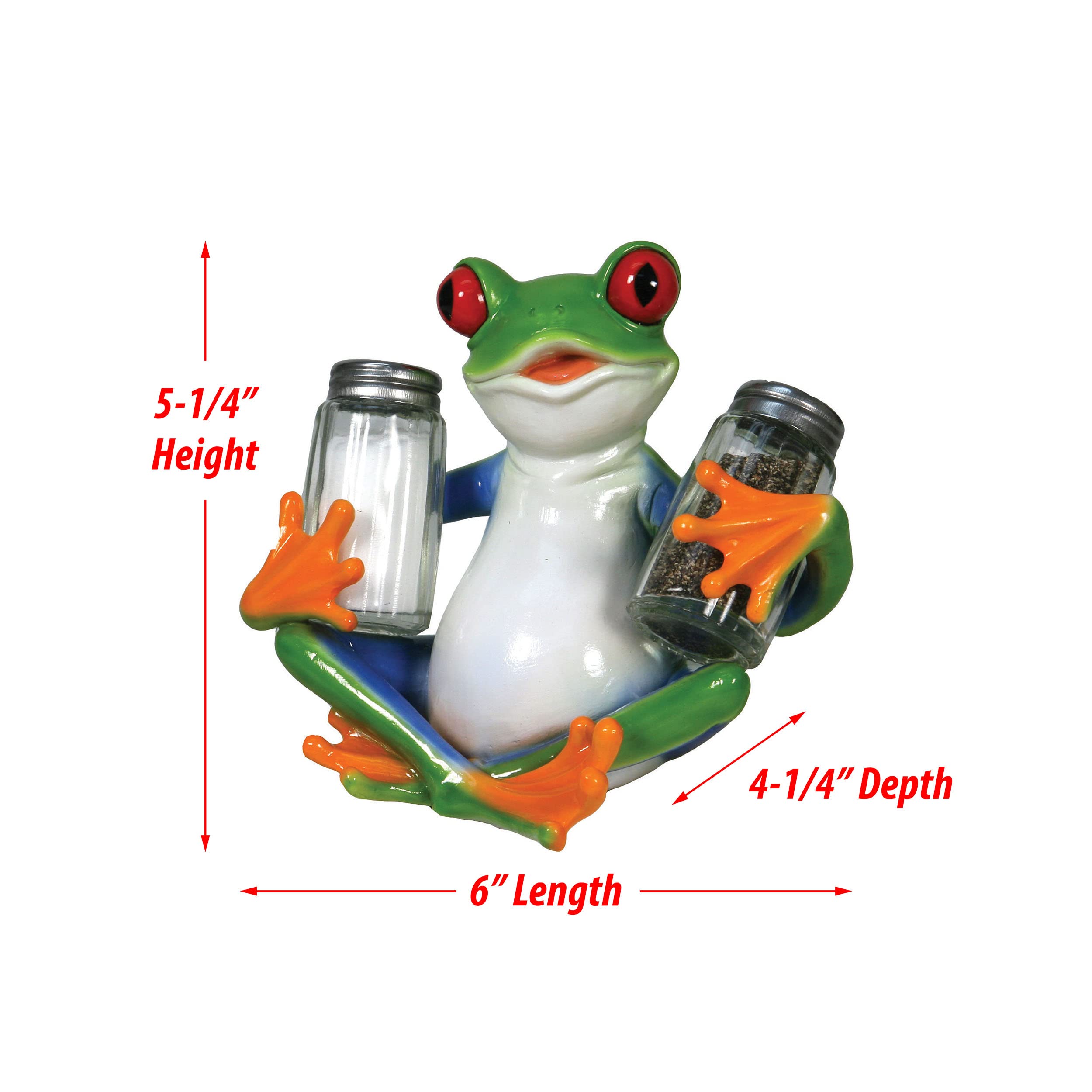 Rivers Edge Products Salt And Pepper Shakers Set, Unique Poly Resin And Glass Spice Dispenser, Novelty Kitchen Counter Decor, Tr