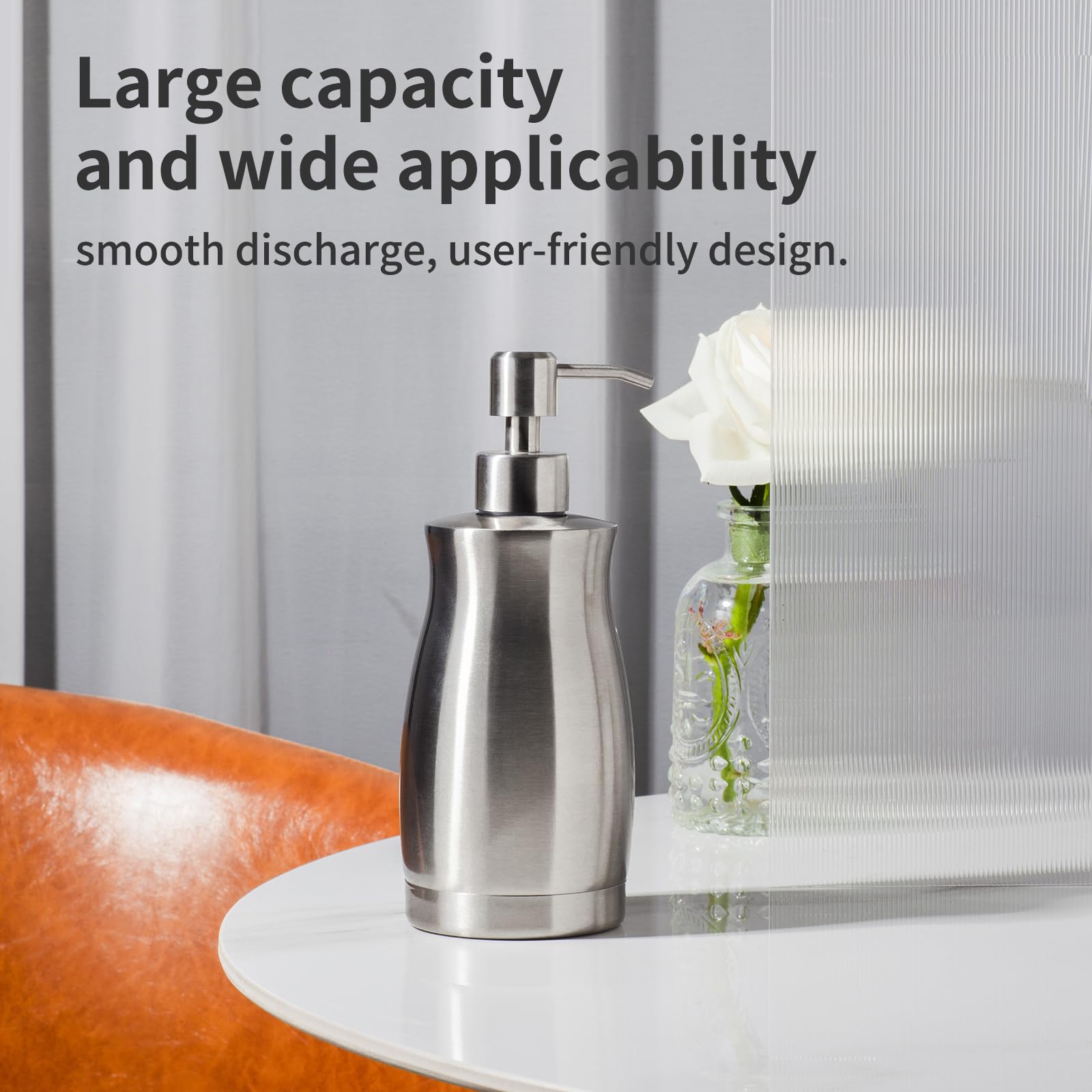 Zebeyima Brushed Stainless Steel Countertop Soap Dispenser Rust And Leak Resistant Hand Soap Pump With Funnel For Kitchen Counte