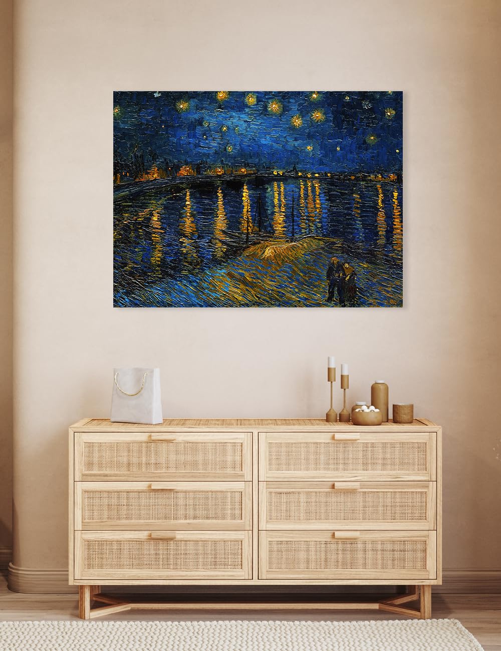 Decorarts - Starry Night Over The Rhone By Vincent Van Gogh Art Classic Art. Oversize Giclee Prints Canvas Wall Art For Wall Dec