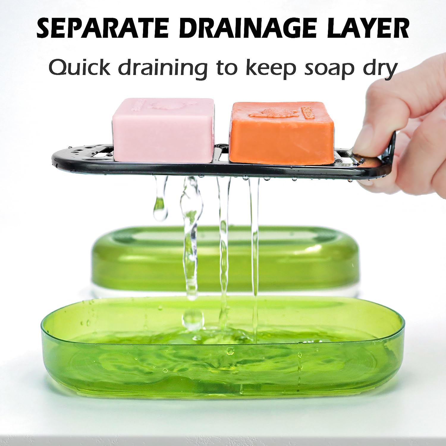 Aidimming Shampoo Bar Holder, Travel Soap Case,Large Shampoo & Conditioner Bar Soap Dish, Soap Box For Facial Cleansing Bar, Soa