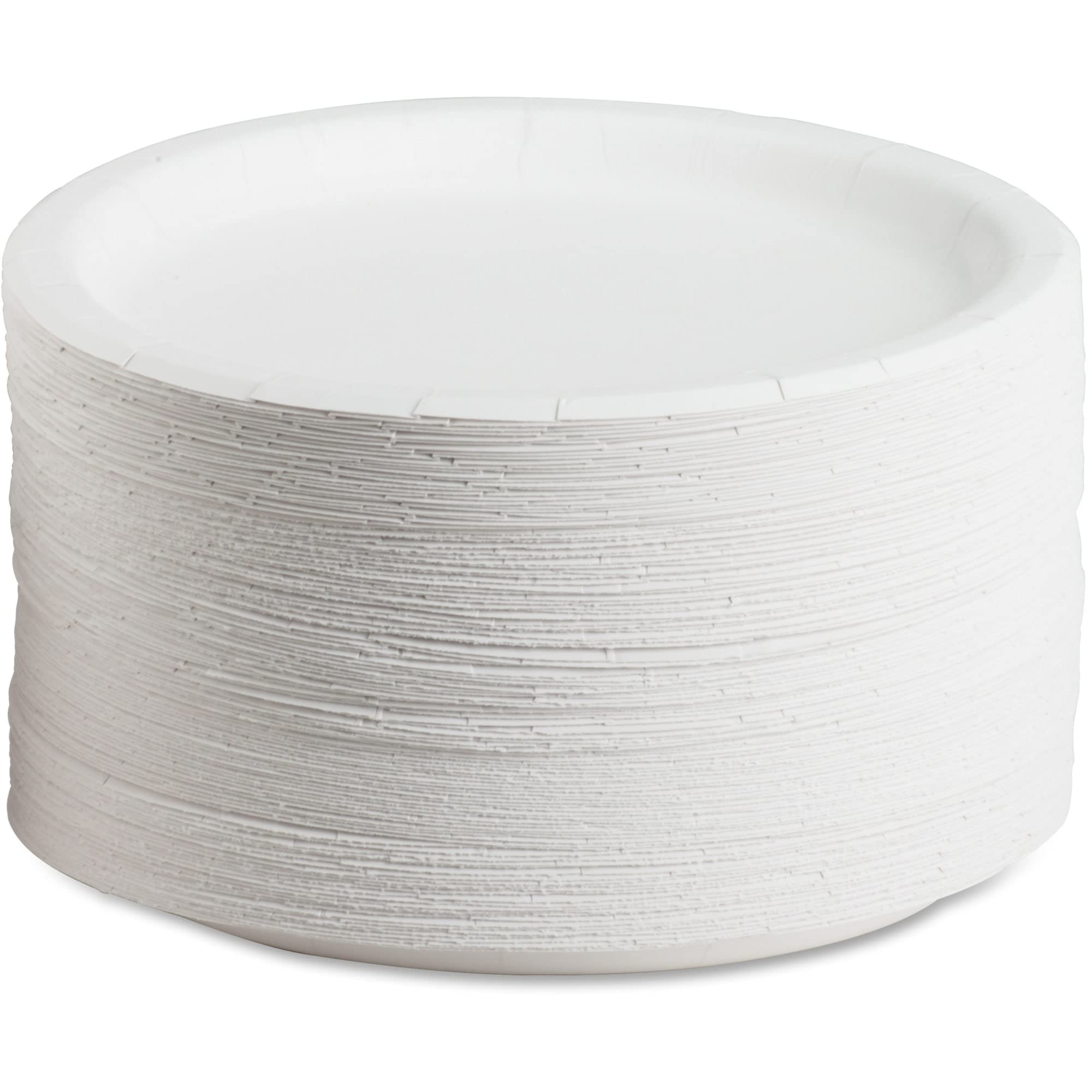 Ajm Premium Coated Round Paper Plates, 9'' Diameter, White, Pack Of 125