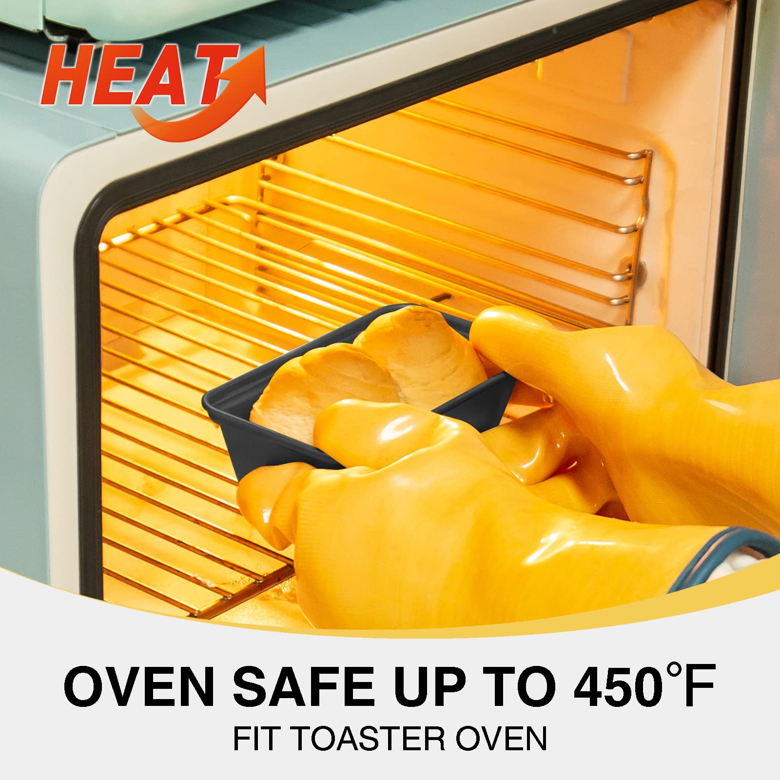 Hongbake Mini Loaf Pan For Baking Bread, 6 X 3.3 X 2 In Nonstick Small Banana Bread Tins Set Of 3, Tiny Carbon Steel Meatloaf Pa