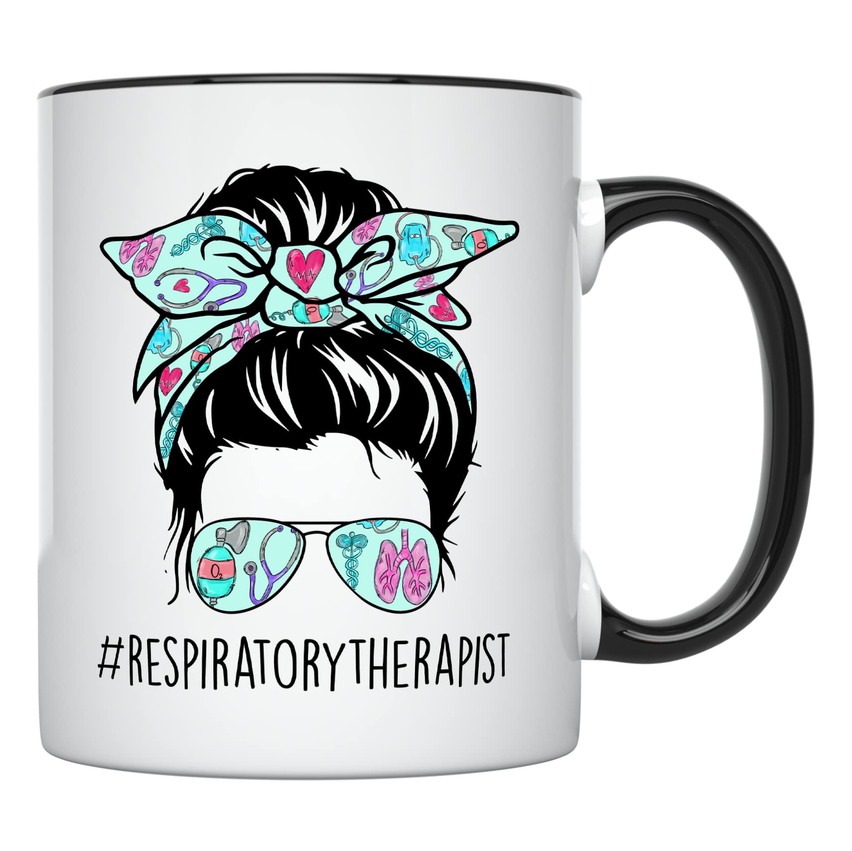 YouNique Designs Respiratory Therapist Life Mug for Women, 11 Ounces, Respiratory Therapy Coffee Mug, RT Cup, Mug for Respirator