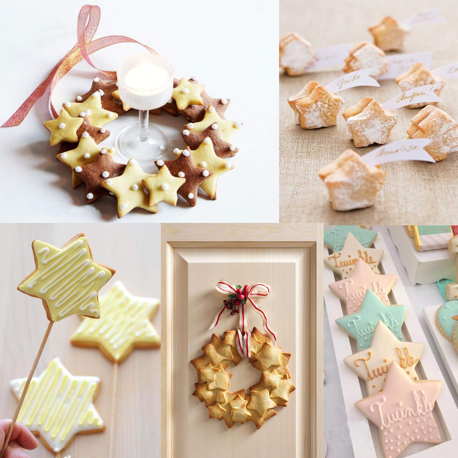 Tmflexe Stars Cookie Cutter, Pack Of 5