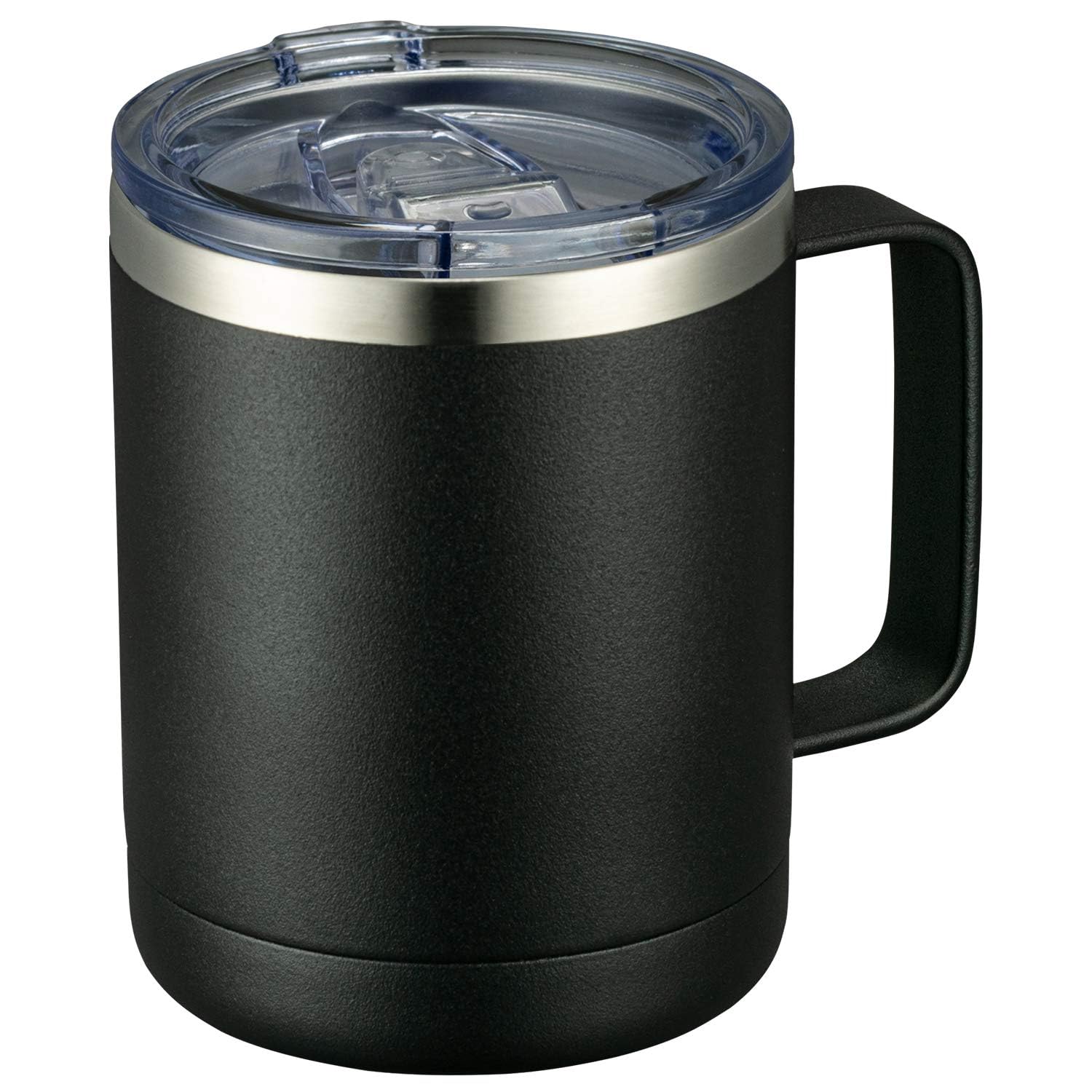 Meway 12Oz Coffee Mug With Handle And Sliding Lid,Stainless Steel Travel Tumbler Cup With Handle,Double Wall Vacuum Insulated Ca