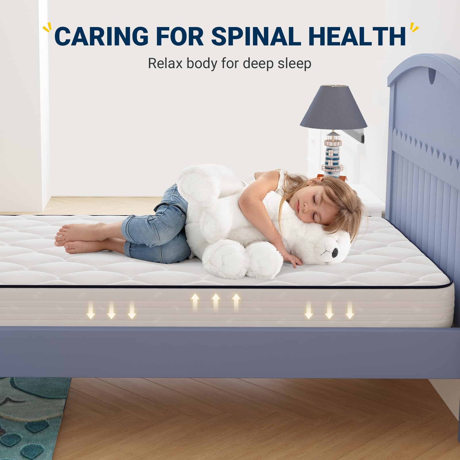 Avenco 8 Inch Twin Mattress, Twin Bed Mattress In A Box, Medium Soft, Breathable Fabric Cover & Adaptive Support, Certipur-Us Ce