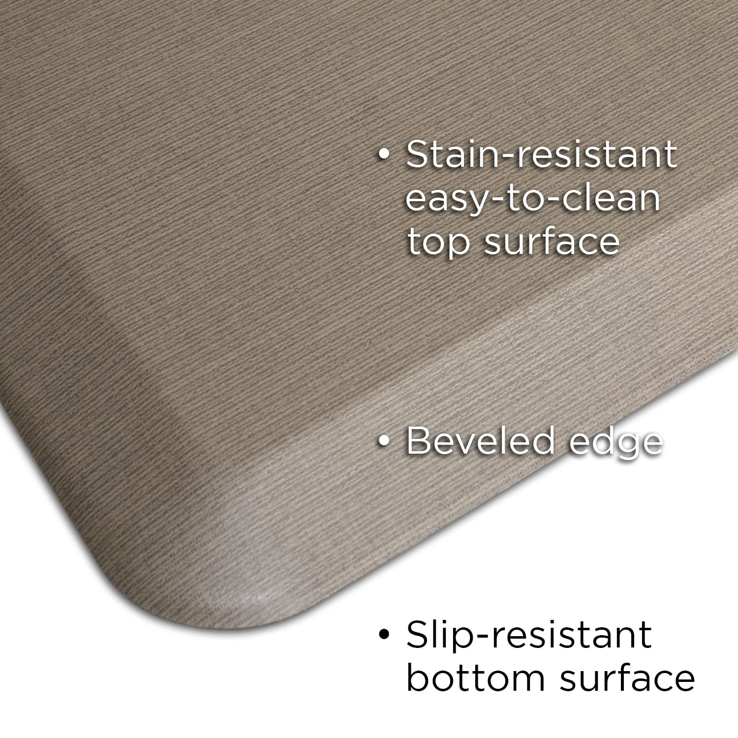 Newlife By Gelpro Anti-Fatigue Designer Comfort Kitchen Floor Mat, 20''X32'', Grasscloth Pecan Stain Resistant Surface With 3/4