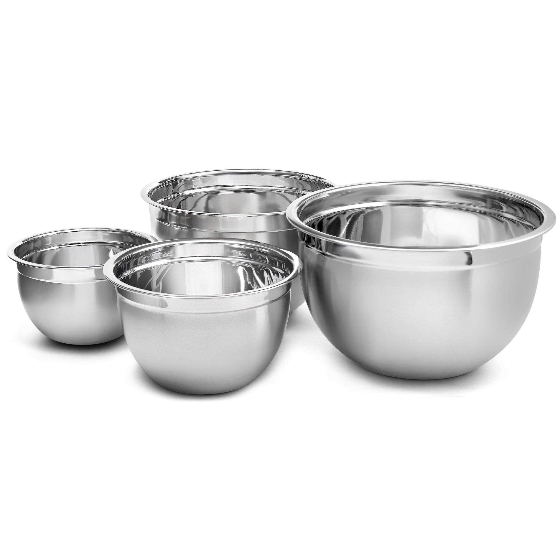 Ybm Home Deep Professional Stainless Steel Mixing Bowls (Set Of 4) For Baking, Cooking, And Prepping, Stackable Nesting Bowls Fo