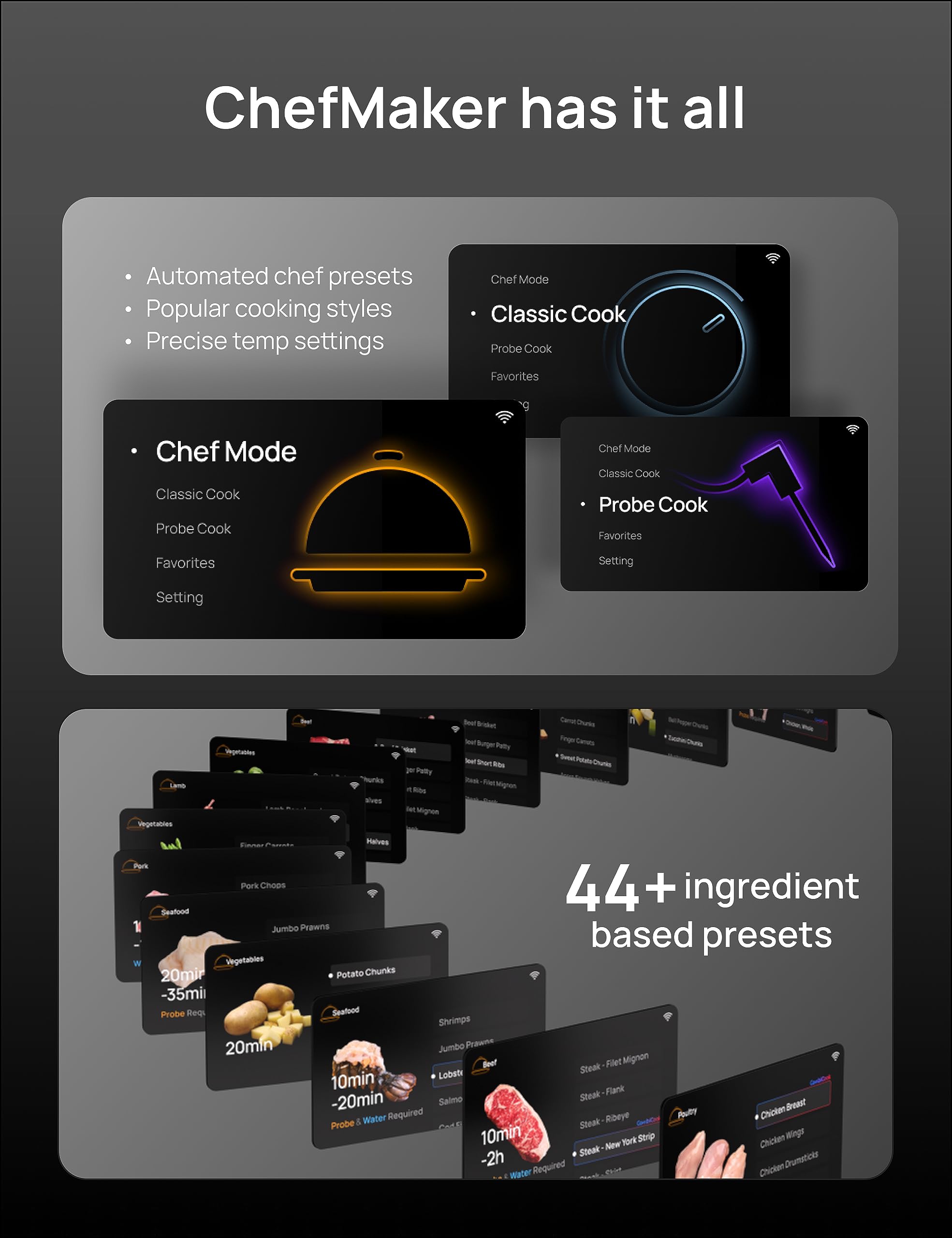 Dreo Chefmaker Combi Fryer, Cook Like A Pro With Just The Press Of A Button, Smart Air Fryer Cooker With Cook Probe, Water Atomi