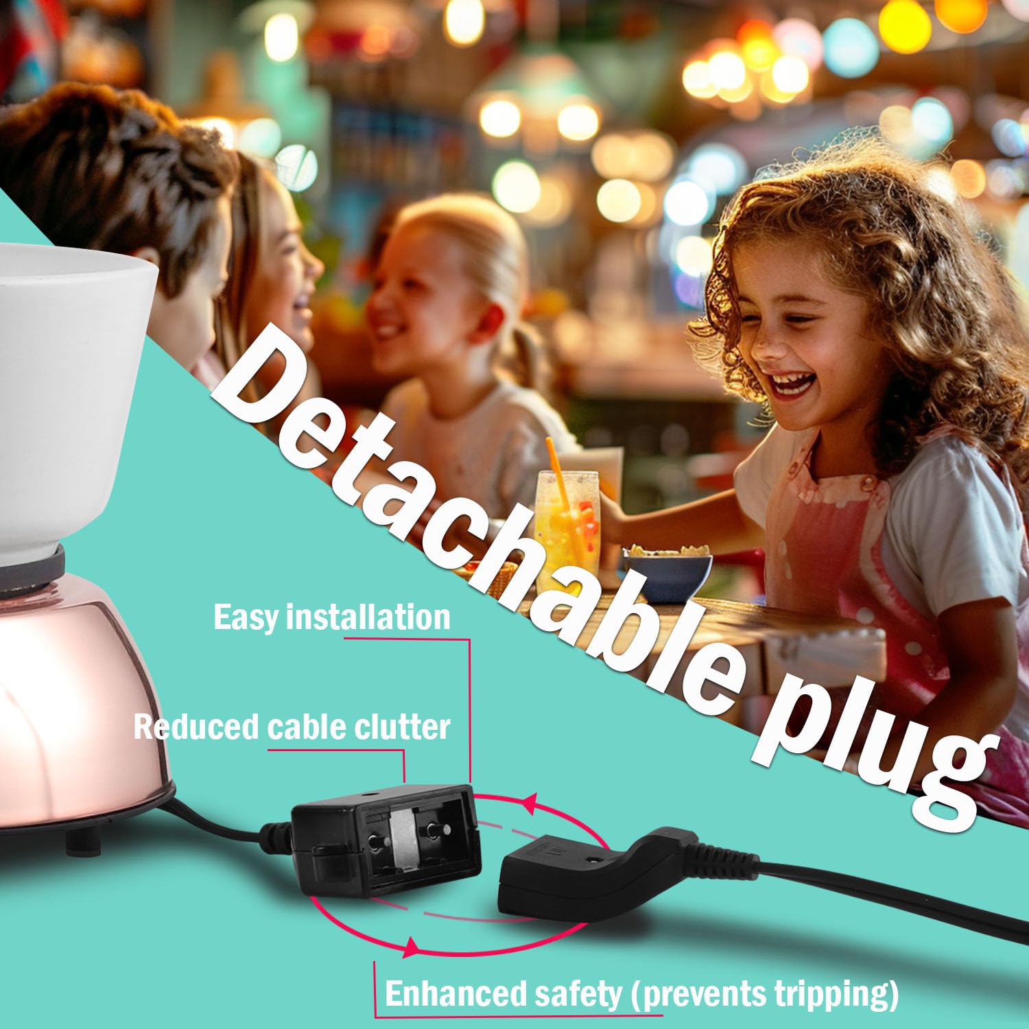 Artestia 2-QT Electric Fondue Pot for Meat  1500W Ceramic Chocolate Melting Pot with Adjustable Temperature  6 Fondue Forks  White Ceramic Pot with Rose-Gold Base