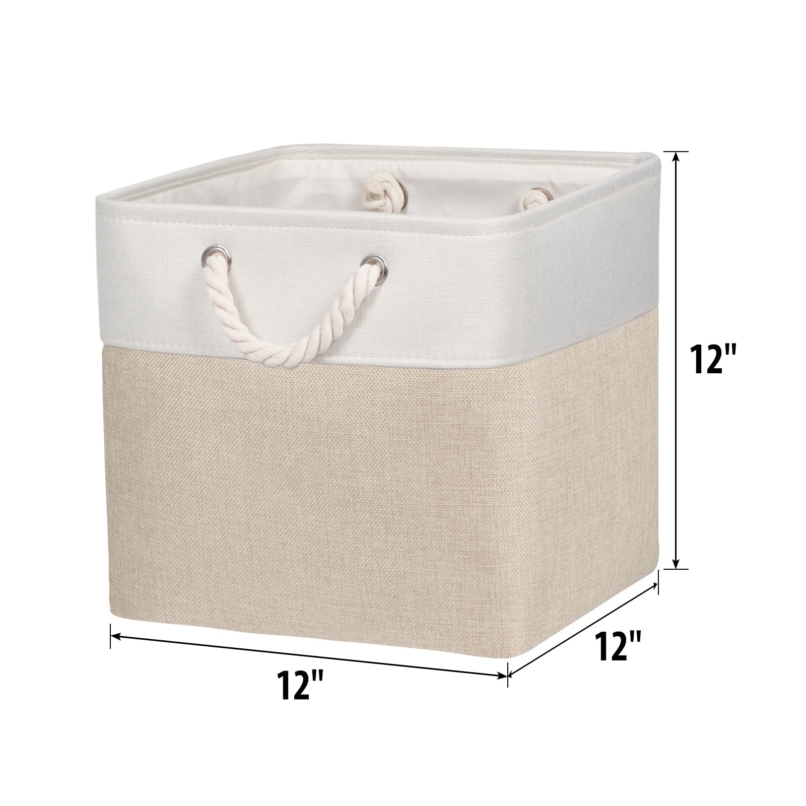 Univivi Fabric Storage Cubes 12 Inch Cube Storage Bins With Pope Handles, Storage Baskets Cubes Organizer For Home Shelf Closet