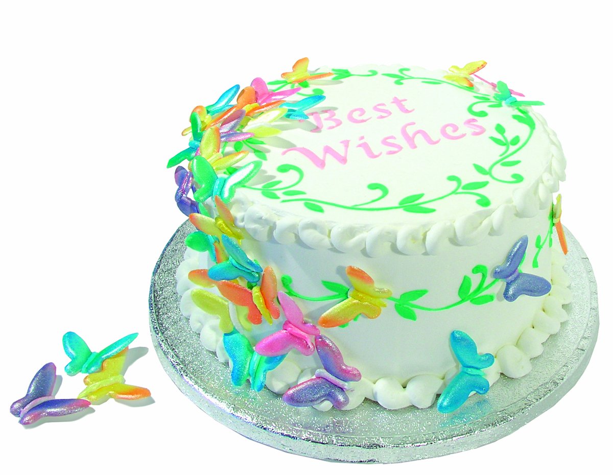 Designer Stencils Best Wishes Cake Stencil, Beige/Semi-Transparent