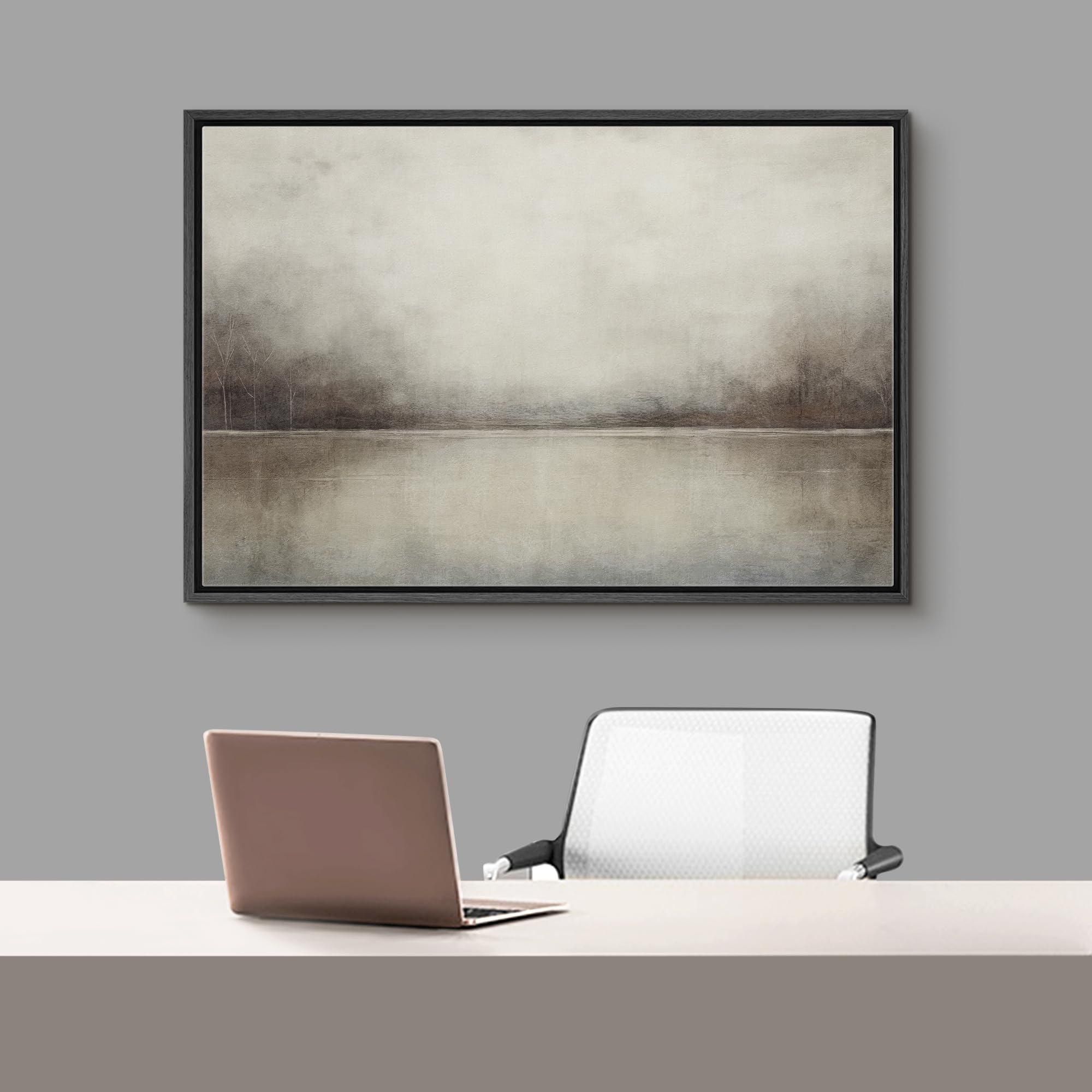 Signford Framed Canvas Print Wall Art Abstract Landscape Wilderness Impressionism Traditional Scenic For Living Room, Bedroom, O