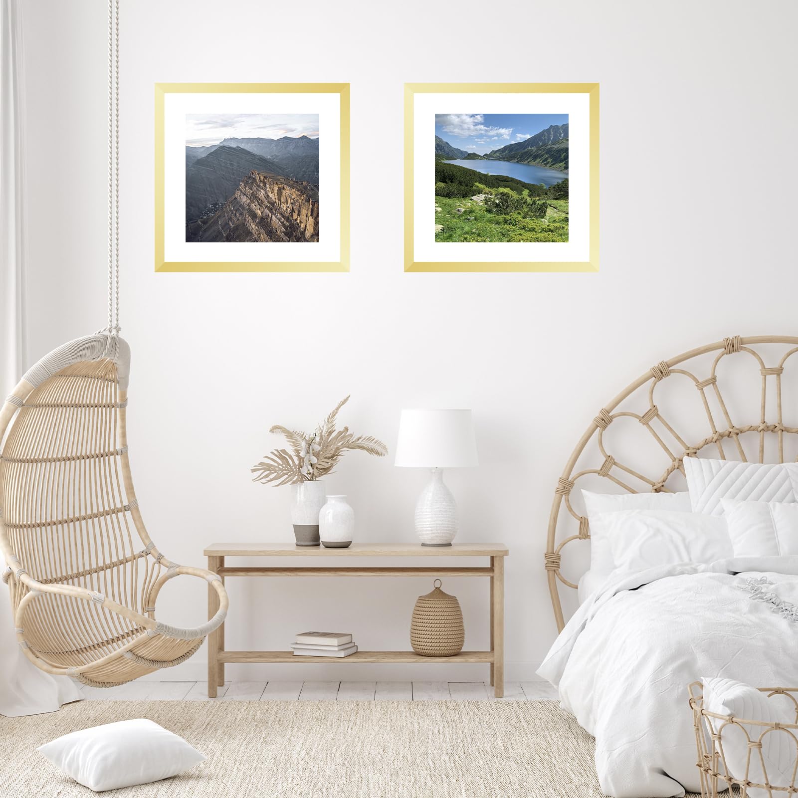JCJMY 18x18 Picture Frame Gold with 14x14 Mat, Display Photo 14x14 with Mat or 18 x 18 Without Mat, Wall Hanging Large 18x18 Pos