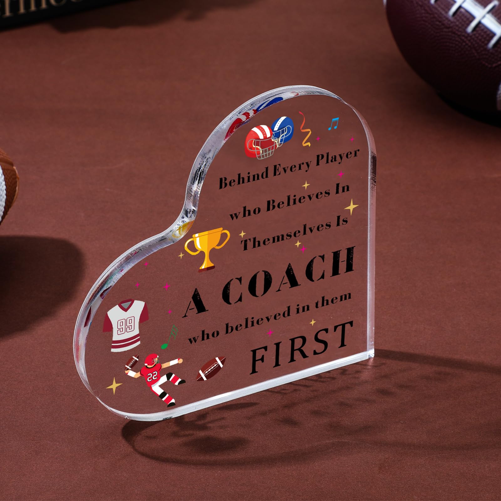 Acrylic Coach Gifts Thank You Gifts for Coaches Party Decorations Decorative Signs for Soccer Football Volleyball Coach Apprecia