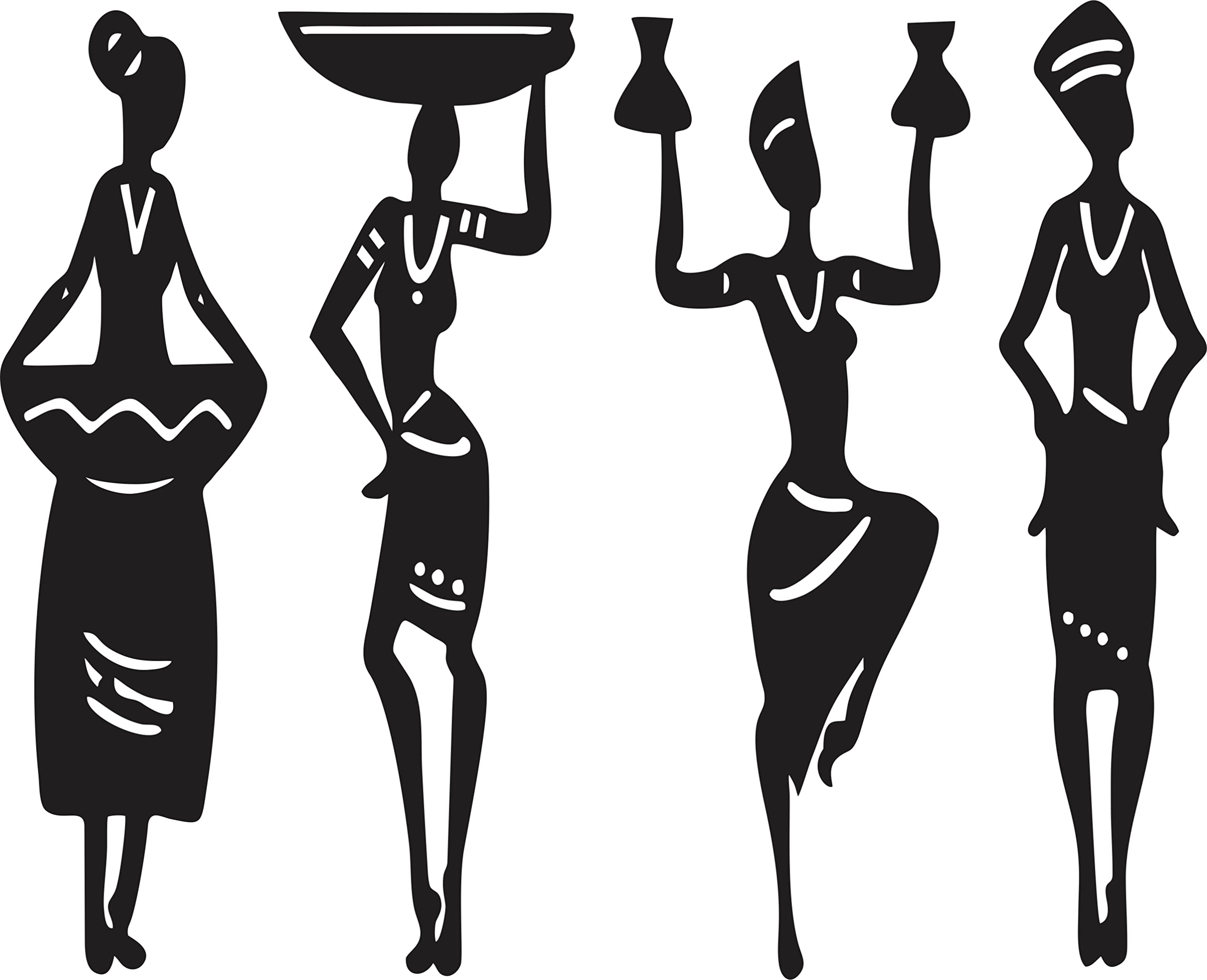 Triad basics Home Decor Items 4 Pieces Tribal women Wall Decor For Living Room, Bedroom, And Kitchen - Stylish Showpieces For Ho