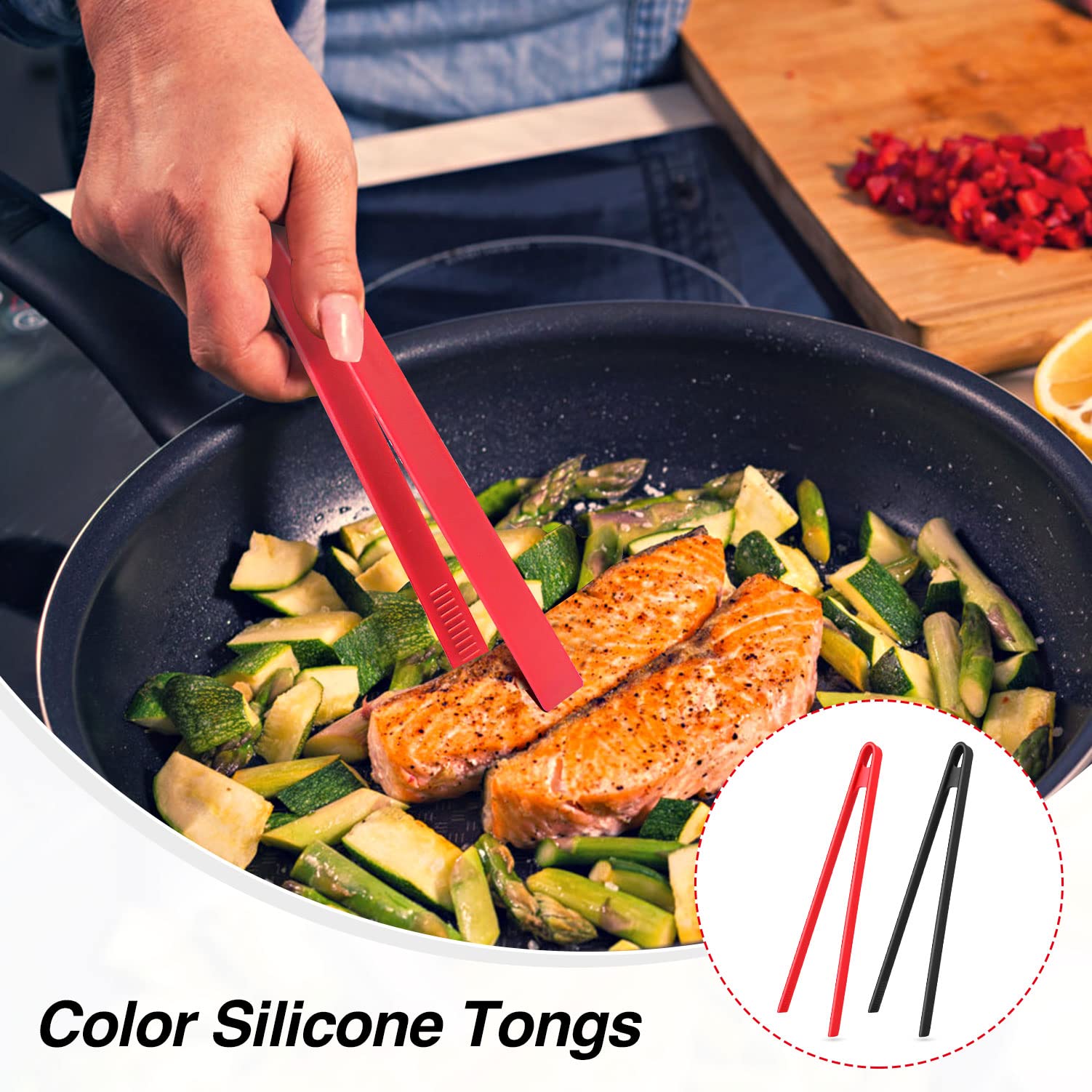 2 Pieces Silicone Trivet Tongs 11.8 Inch For Cooking Silicone Tongs Non-Stick Silicone Food Tongs Kitchen Utensils Heat Resistan