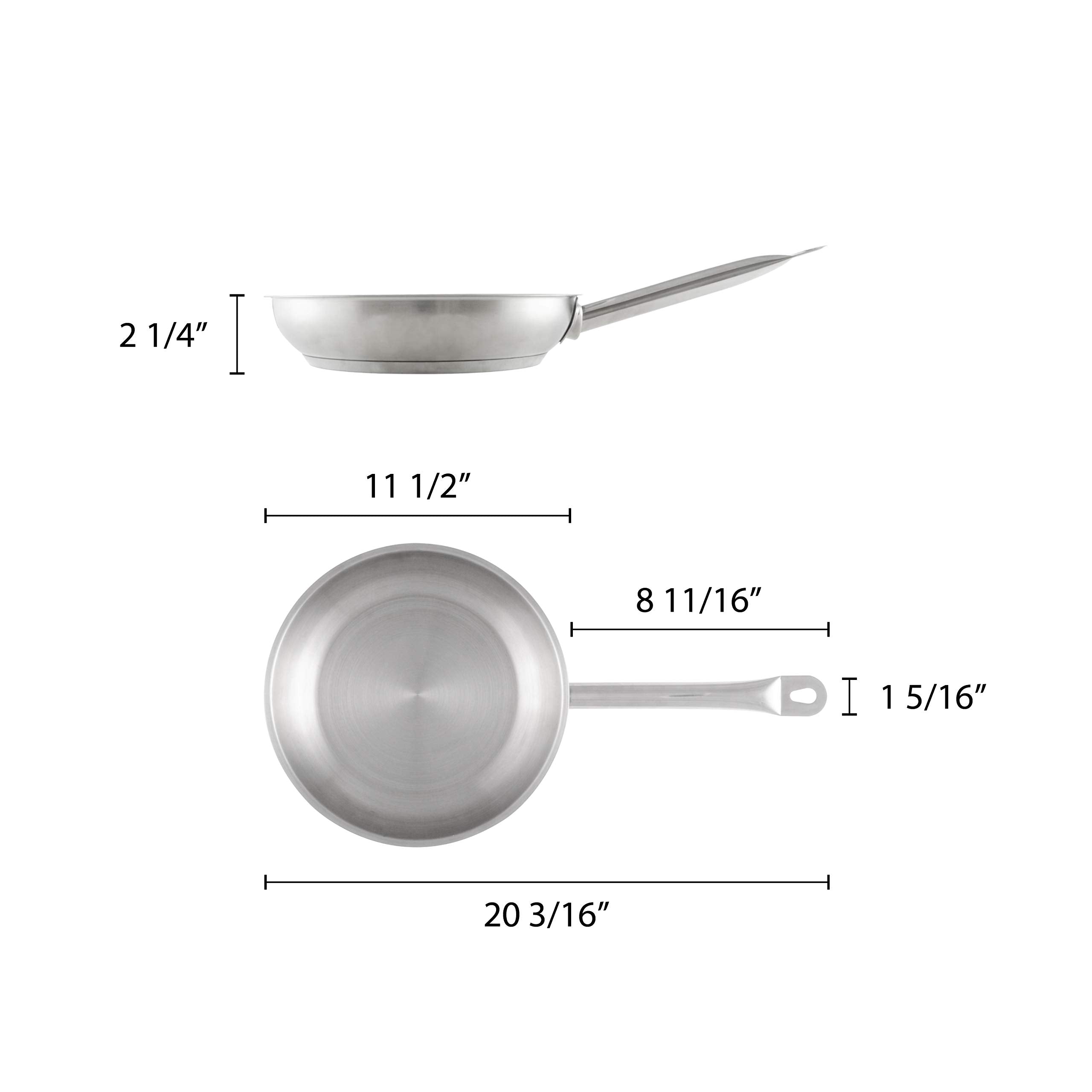 Thunder Group Stainless Steel Fry Pan, 11-Inch