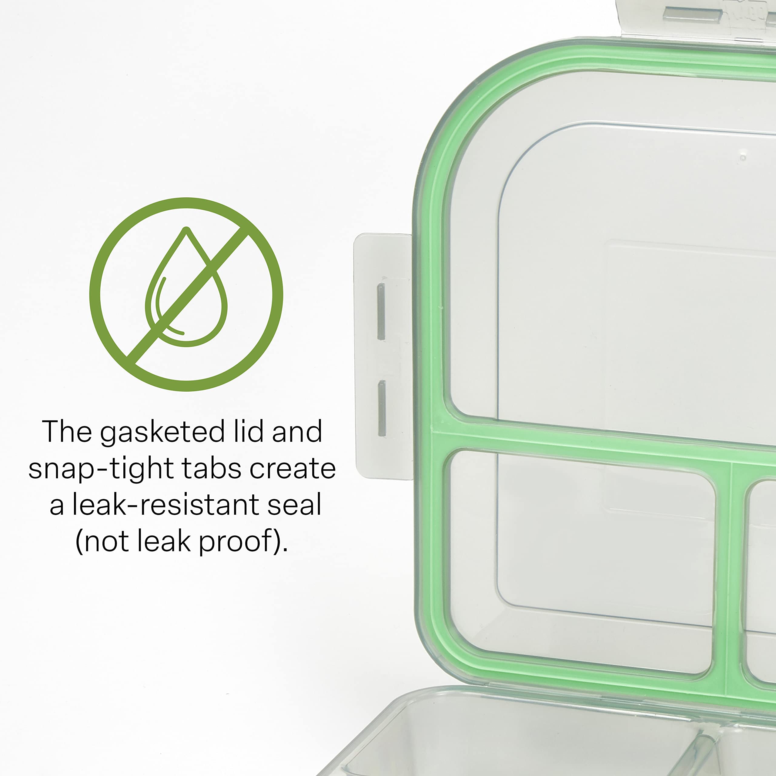 Mygo Container Large To-Go 3-Compartment Food Container, 9-3/8'' X 9-3/8'' X 2-1/2'', Reusable, Microwave Safe, Nsf Certified, S