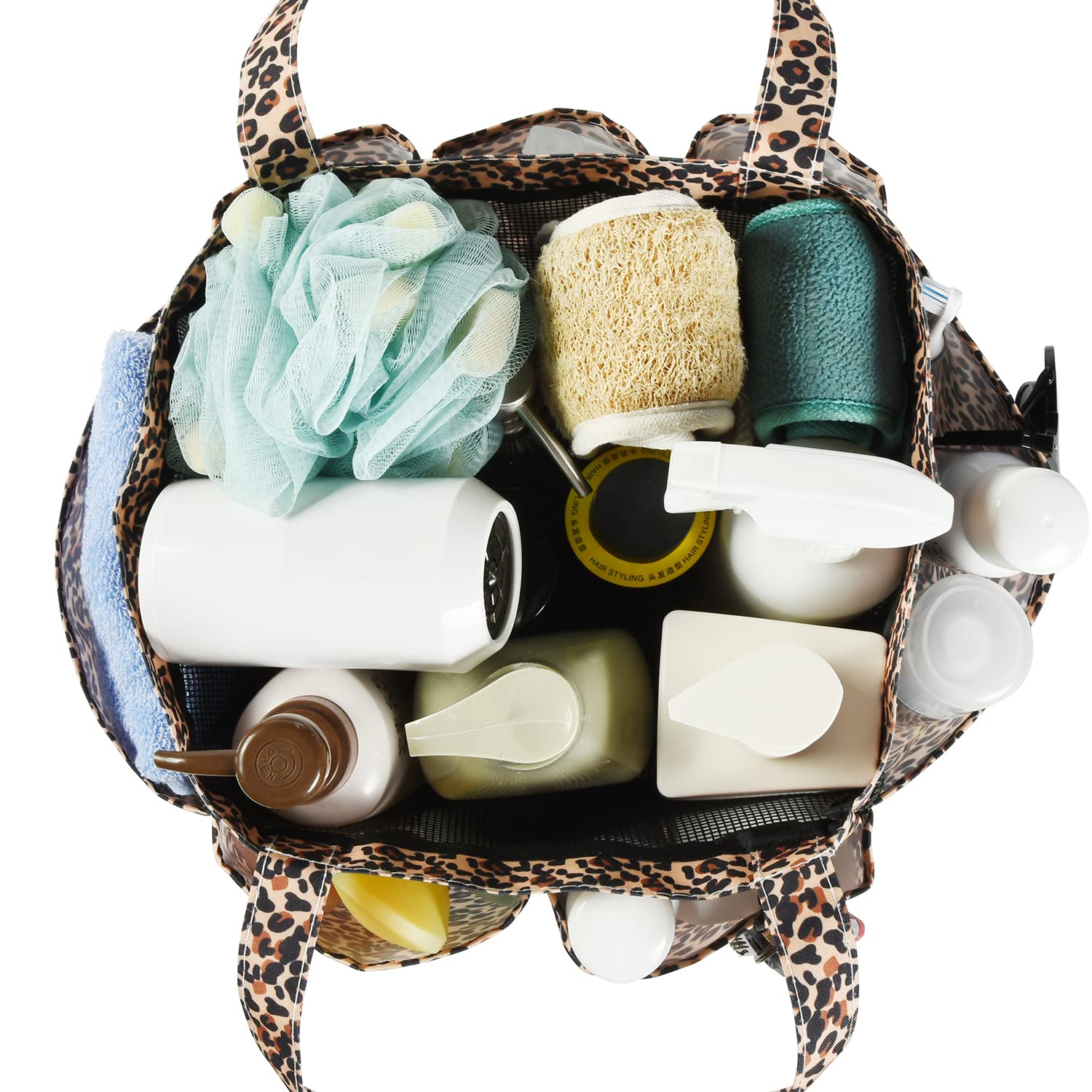 Haundry Mesh Shower Caddy Bag, Portable Basket Organizer With Key Hook For College Dorm Bathroom Camp Gym, Hanging Tote Bag With